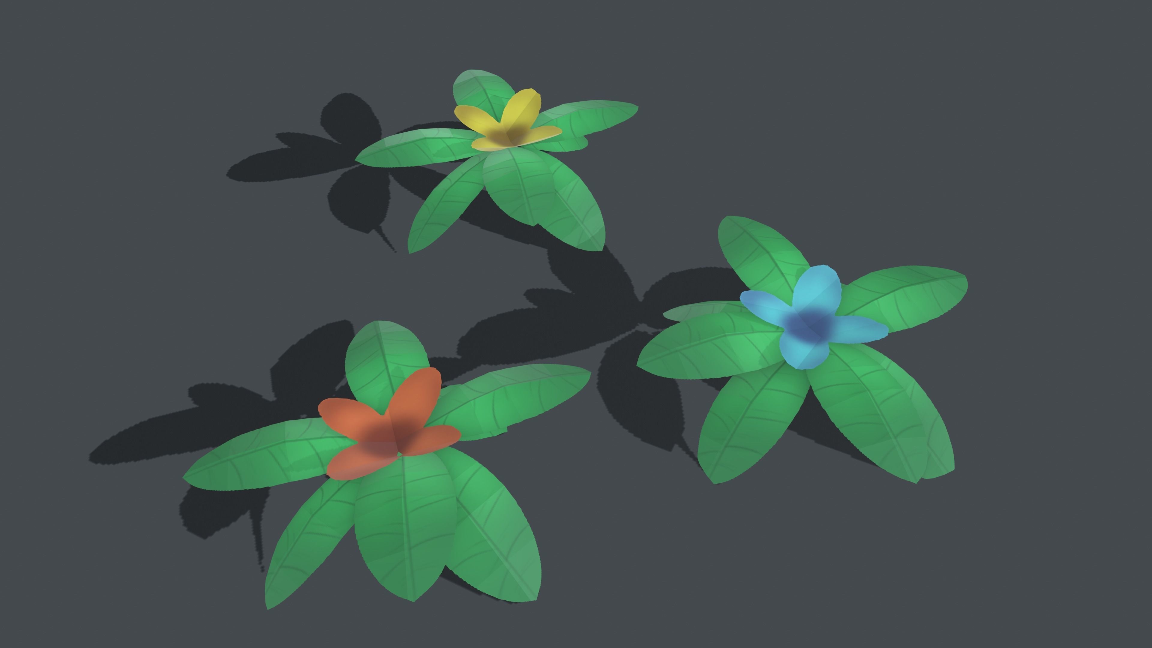 Stylized Low Poly Foliage Pack Low-poly 3D model_9