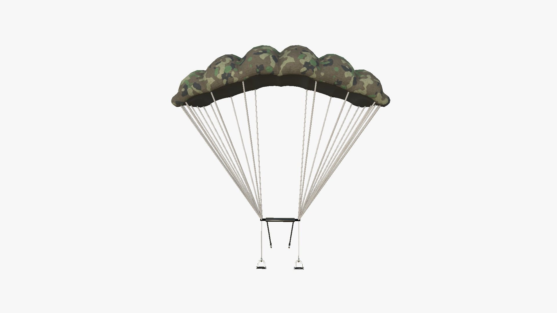 Parachute A11 Forest Camouflage - Character Accessories Design Low-poly 3D model_2