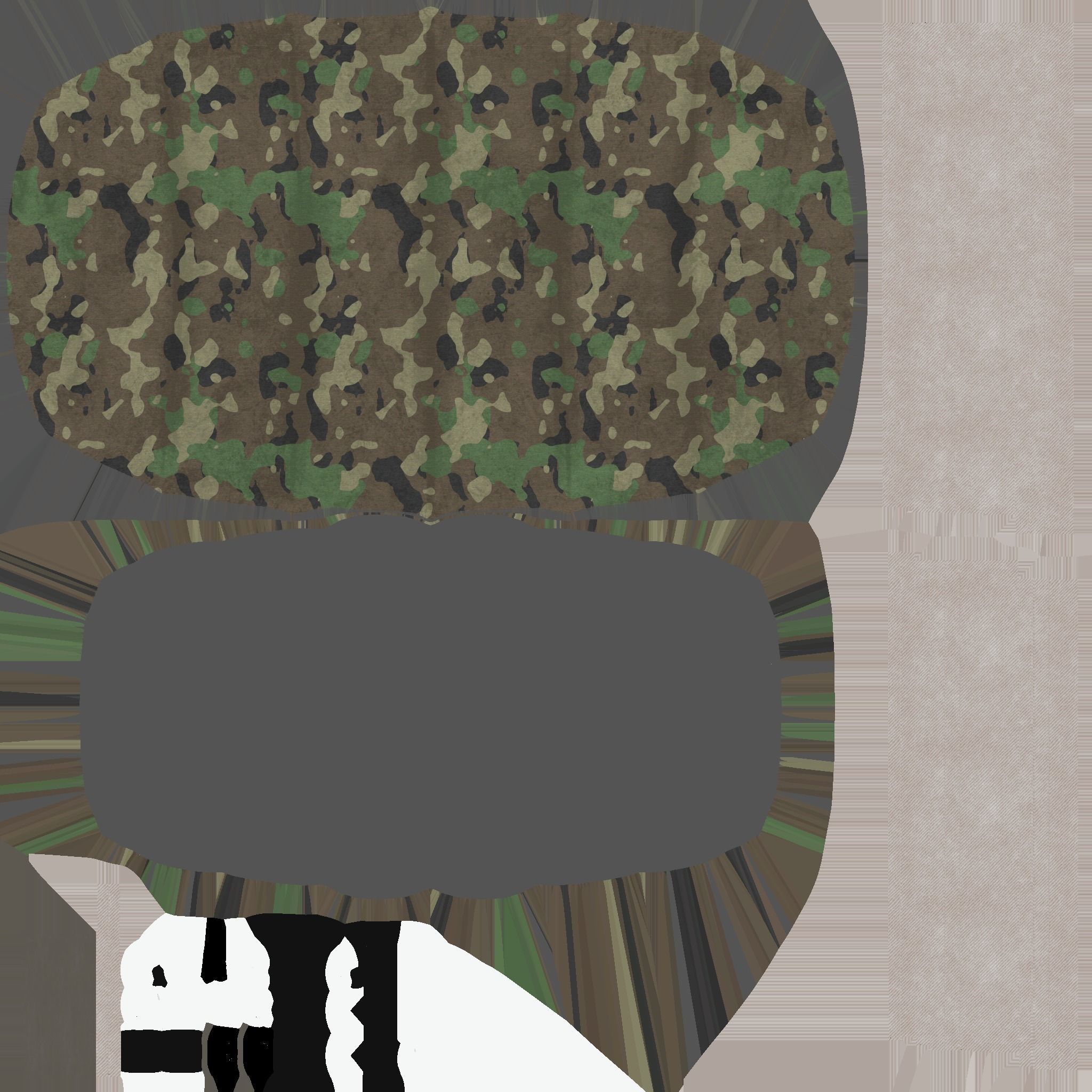 Parachute A11 Forest Camouflage - Character Accessories Design Low-poly 3D model_23