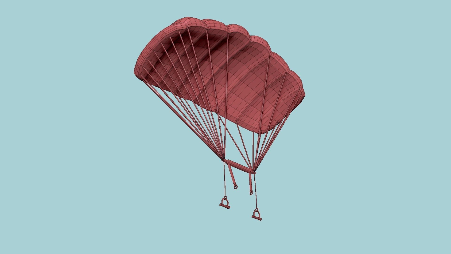Parachute A11 Forest Camouflage - Character Accessories Design Low-poly 3D model_21