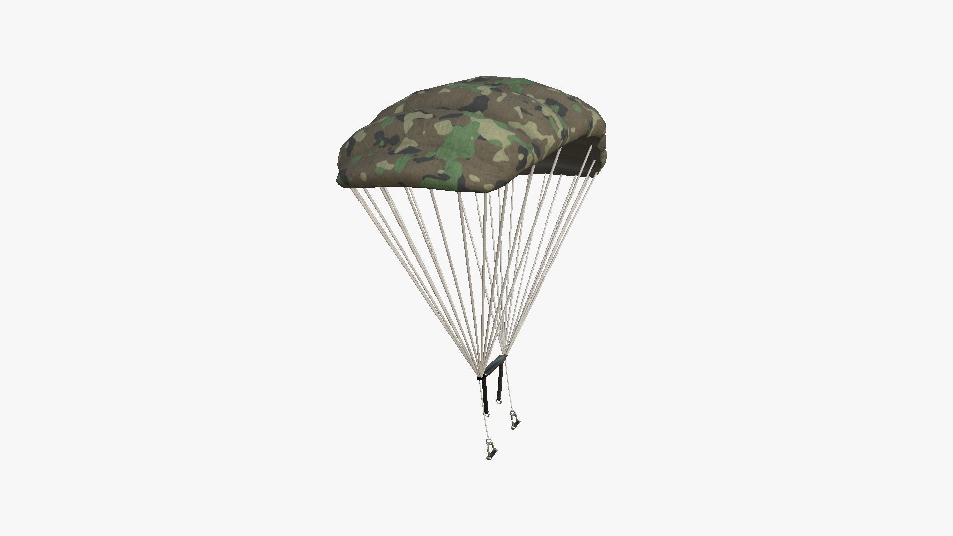 Parachute A11 Forest Camouflage - Character Accessories Design Low-poly 3D model_3