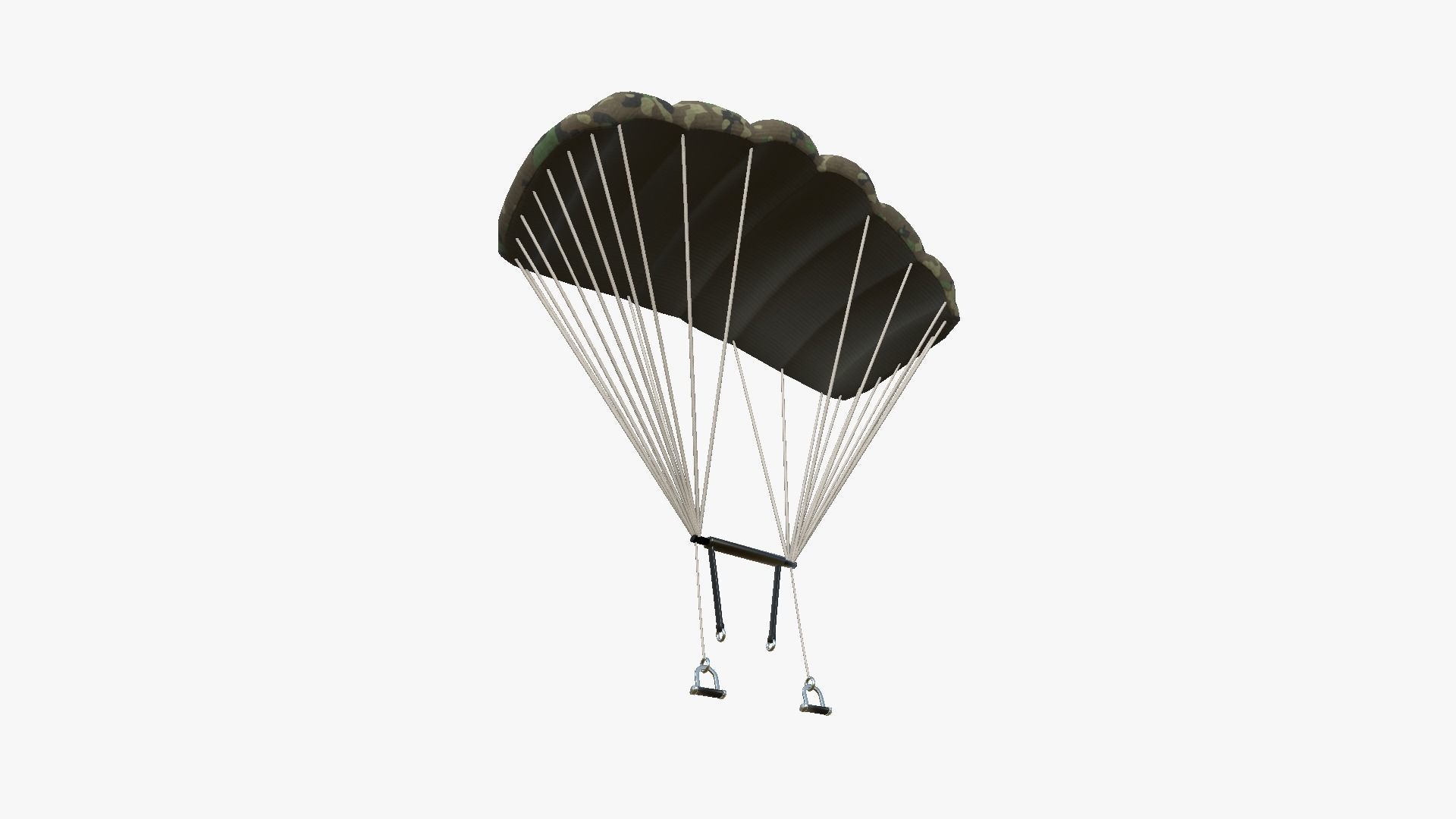 Parachute A11 Forest Camouflage - Character Accessories Design Low-poly 3D model_4