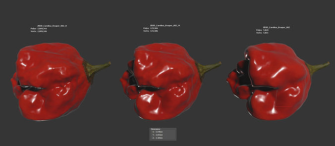 Carolina Reaper 3D model 6