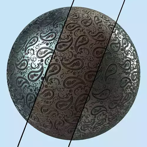 Metal Materials 15- Ornament Metal panels Pbr 4k Seamless Sbsar