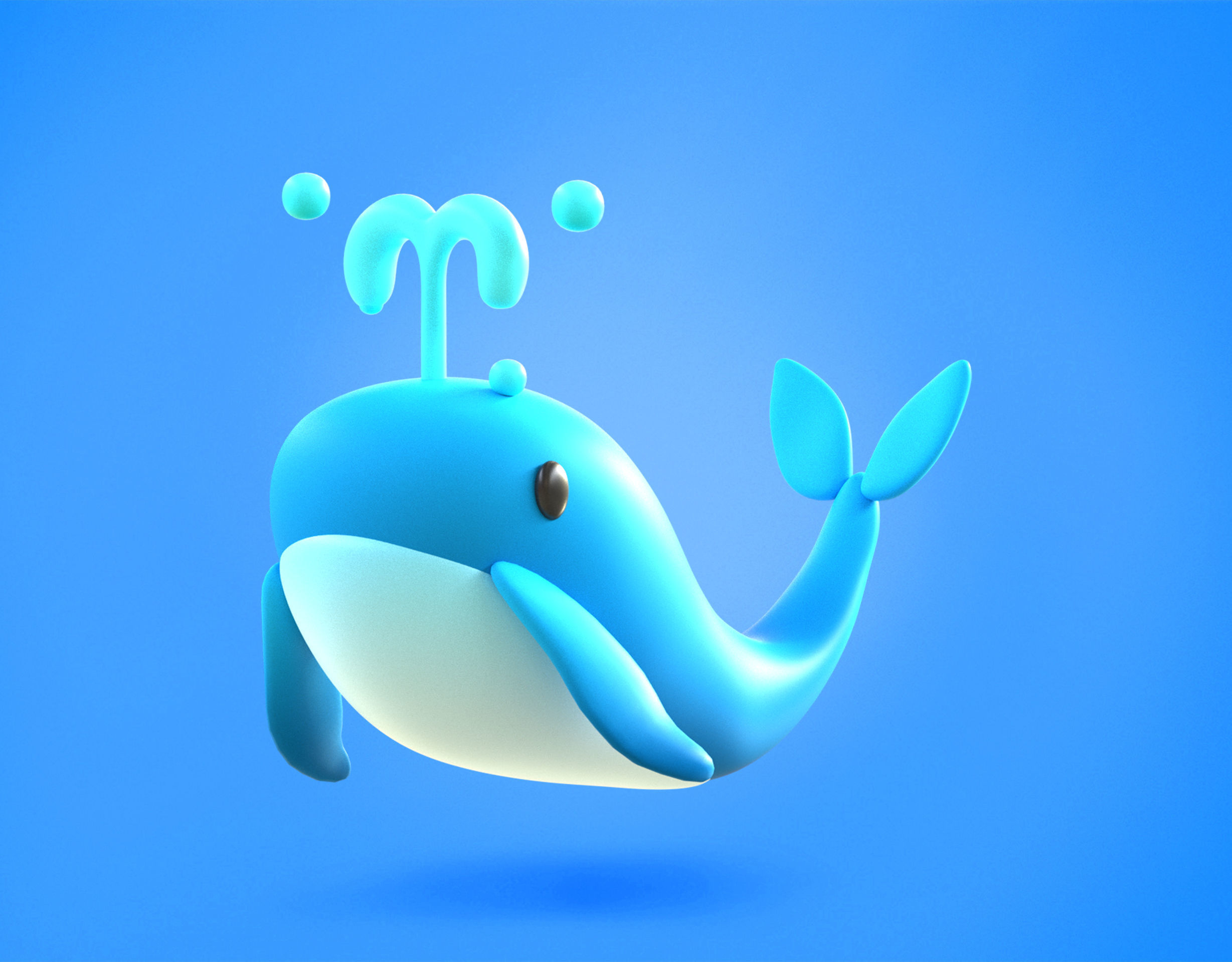 Whale Emoji new Animated Low-poly 3D model_10