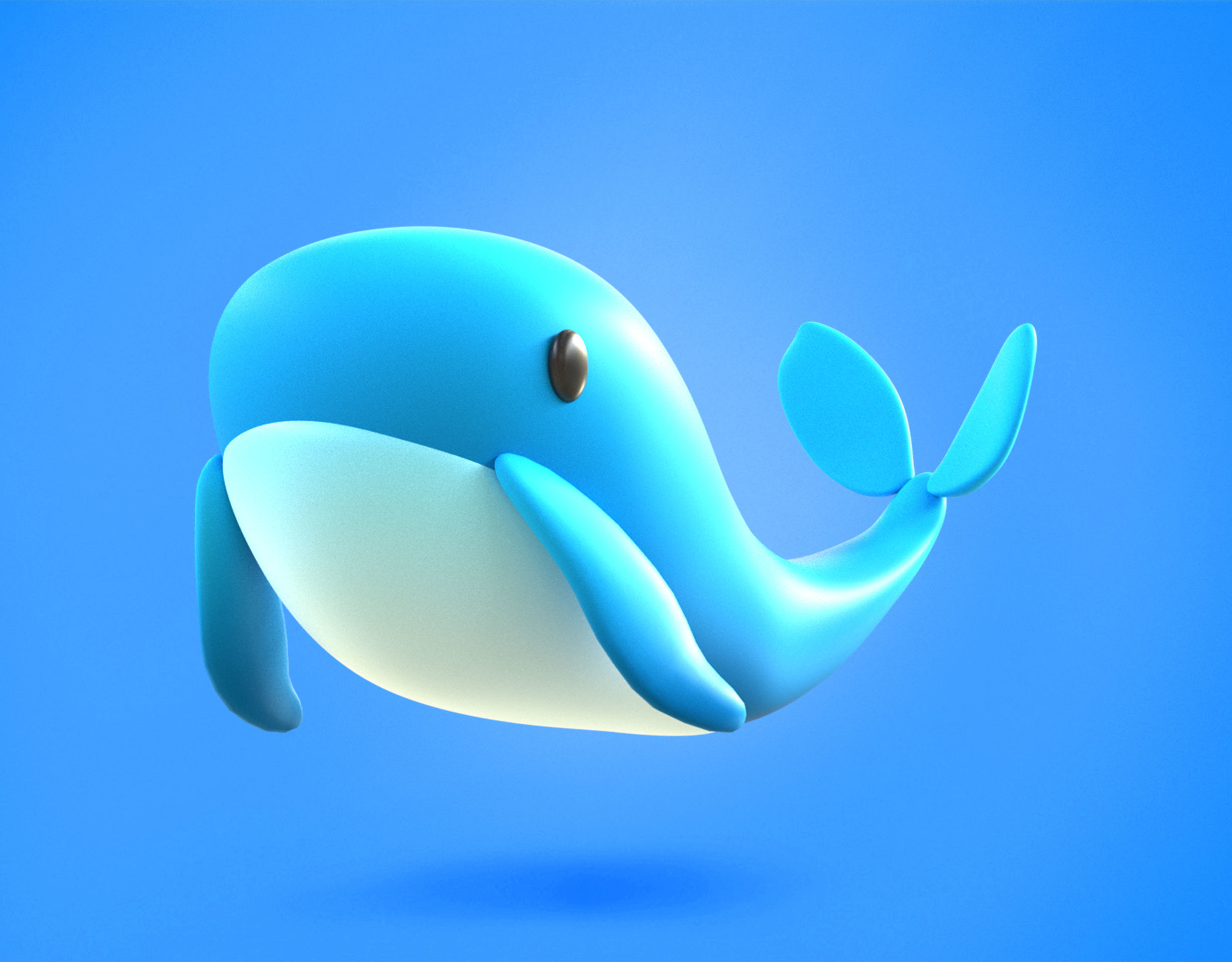 Whale Emoji new Animated Low-poly 3D model_2