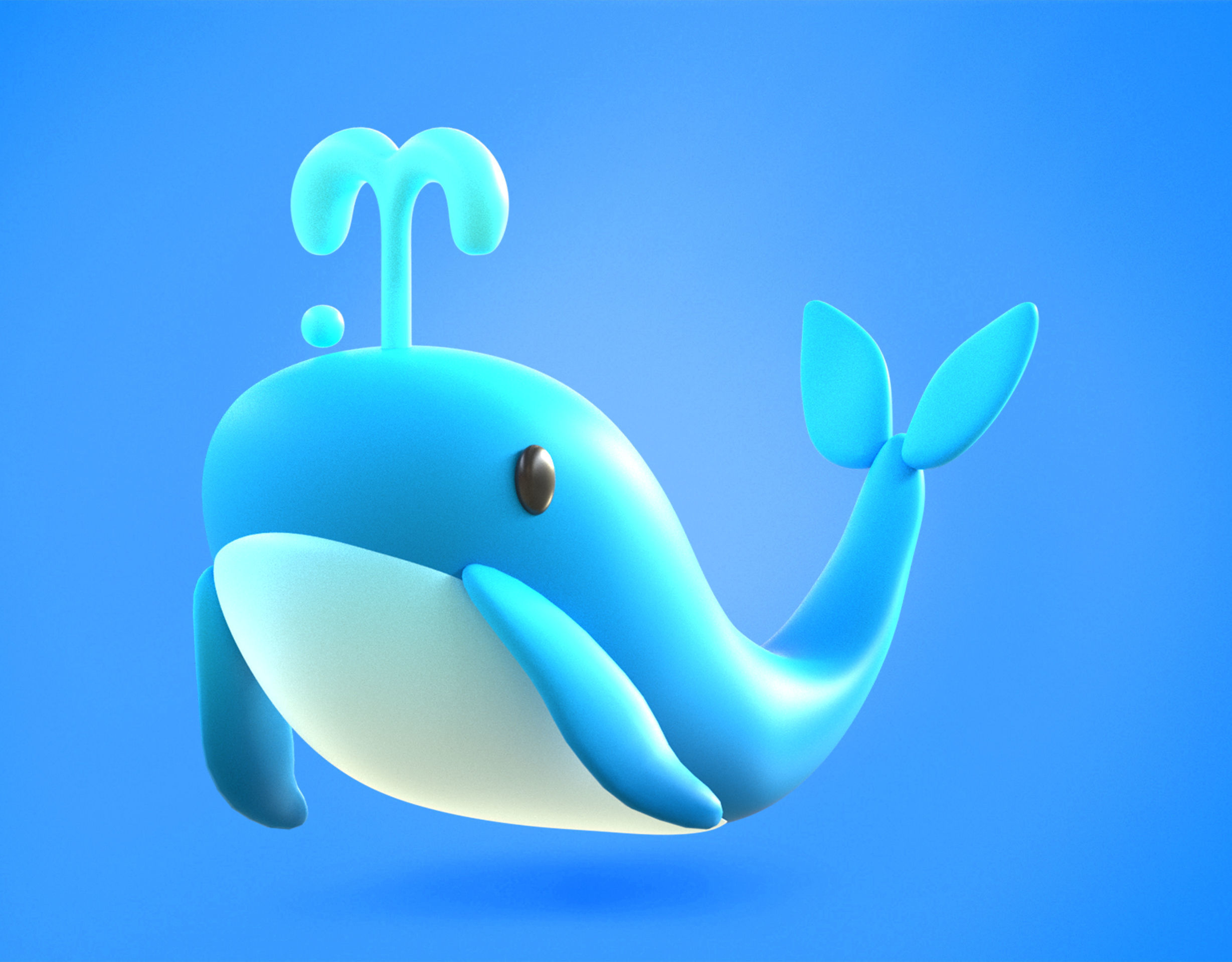 Whale Emoji new Animated Low-poly 3D model_8