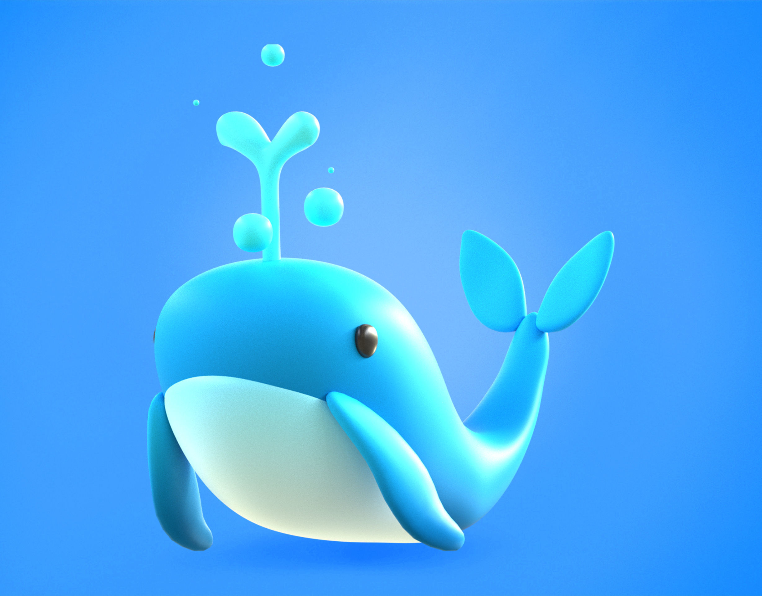 Whale Emoji new Animated Low-poly 3D model_5