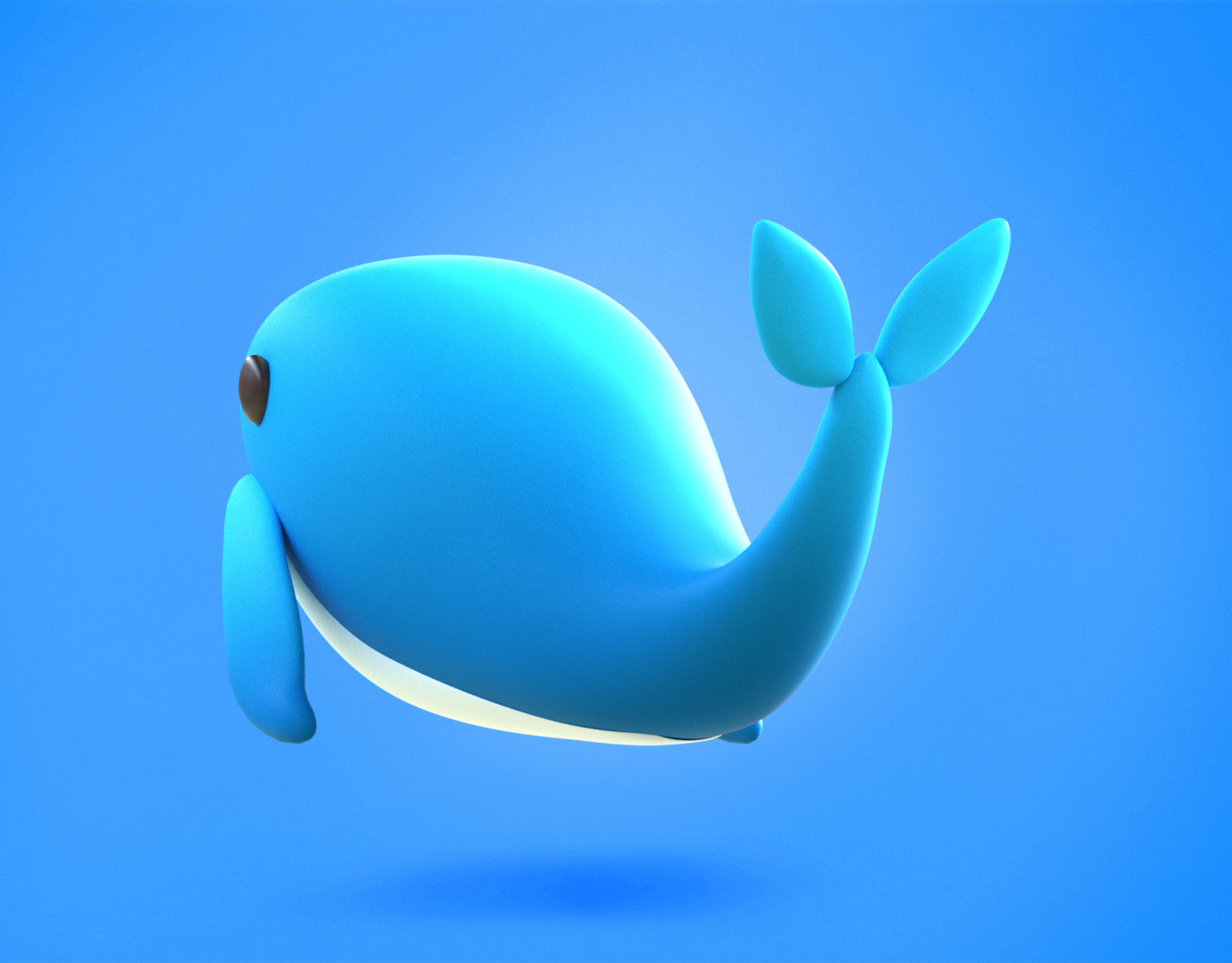 Whale Emoji new Animated Low-poly 3D model_11