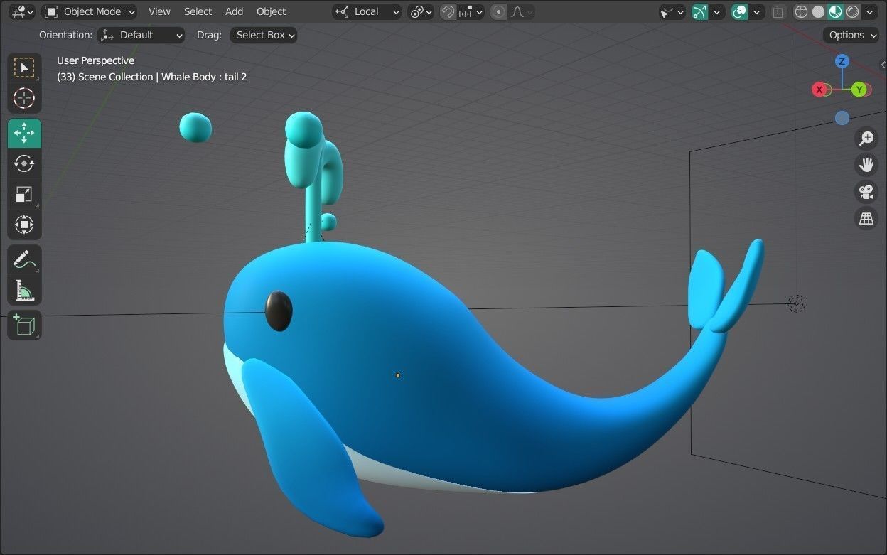 Whale Emoji new Animated Low-poly 3D model_14