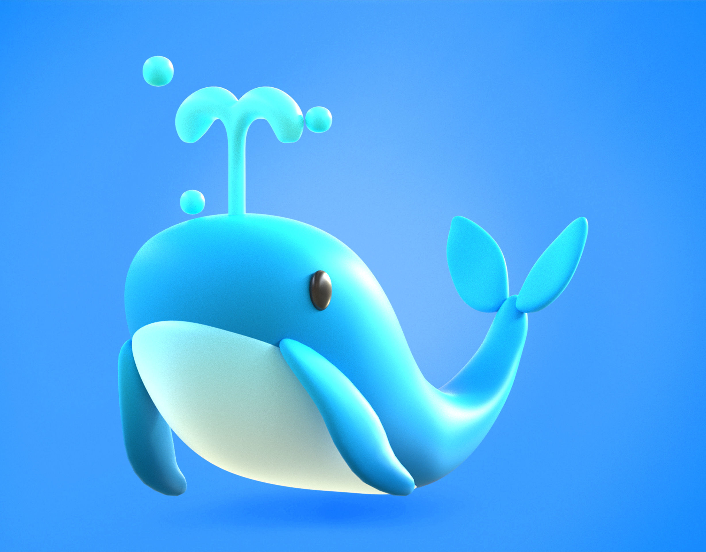 Whale Emoji new Animated Low-poly 3D model_6