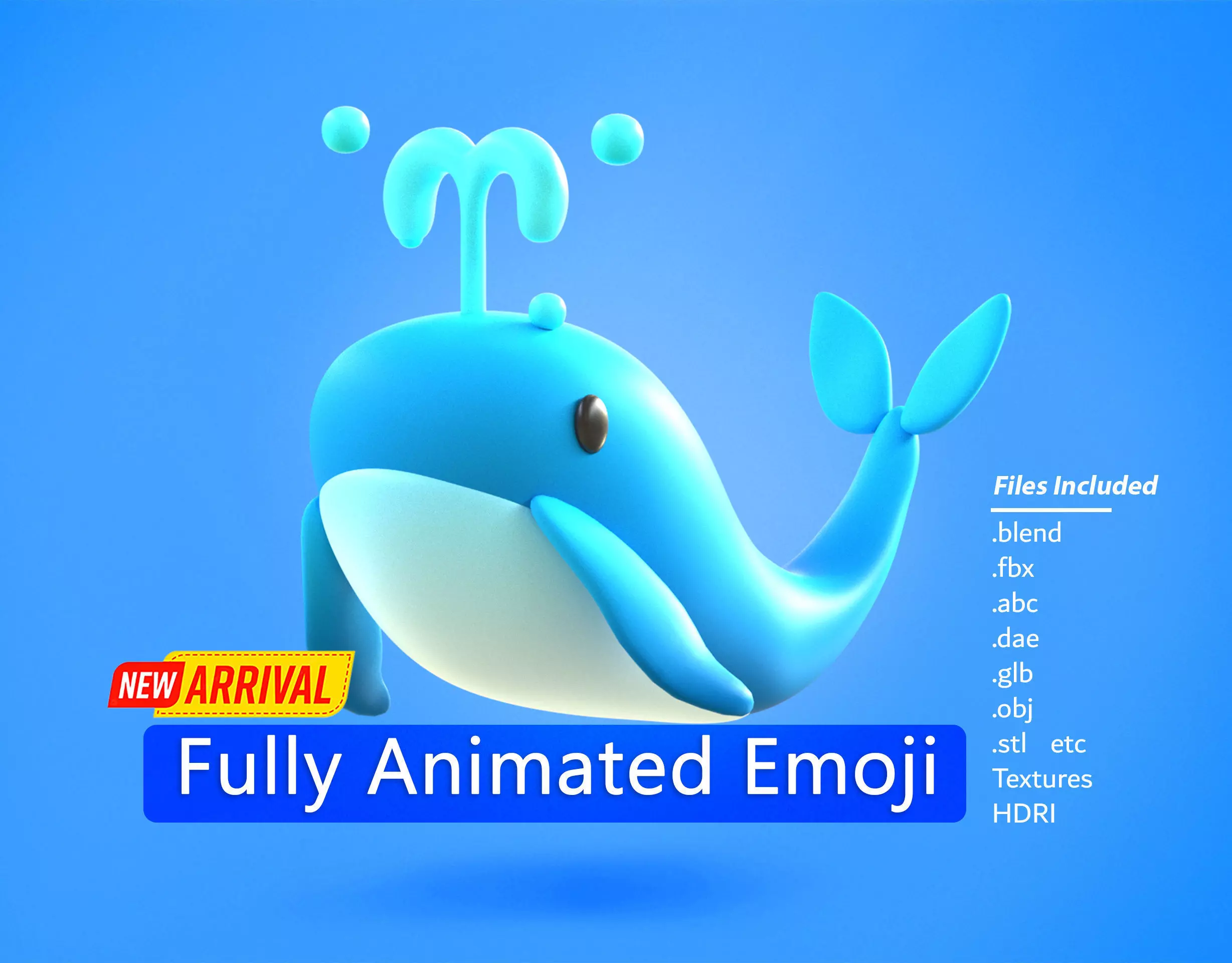 Whale Emoji new Animated Low-poly 3D model_0