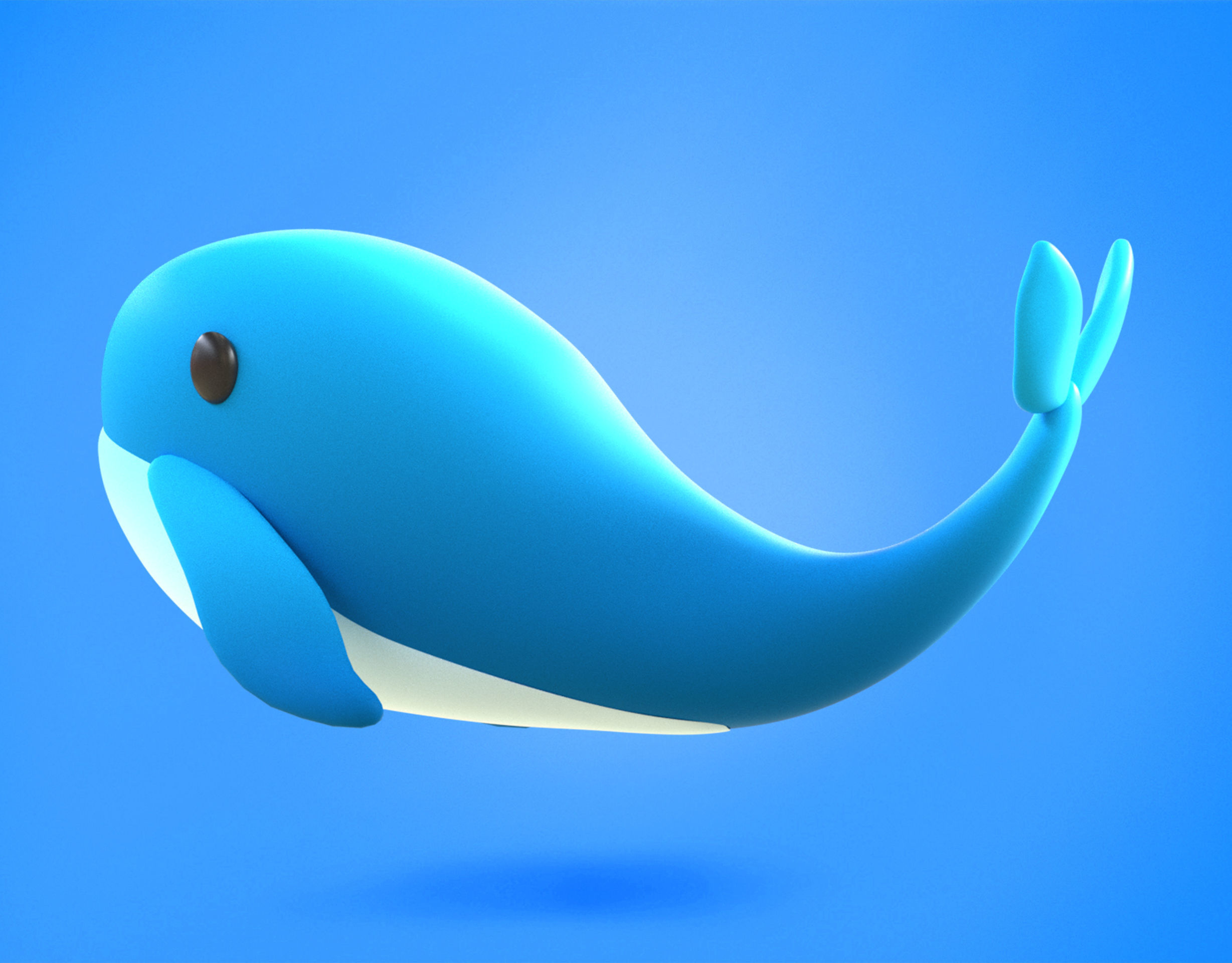 Whale Emoji new Animated Low-poly 3D model_9