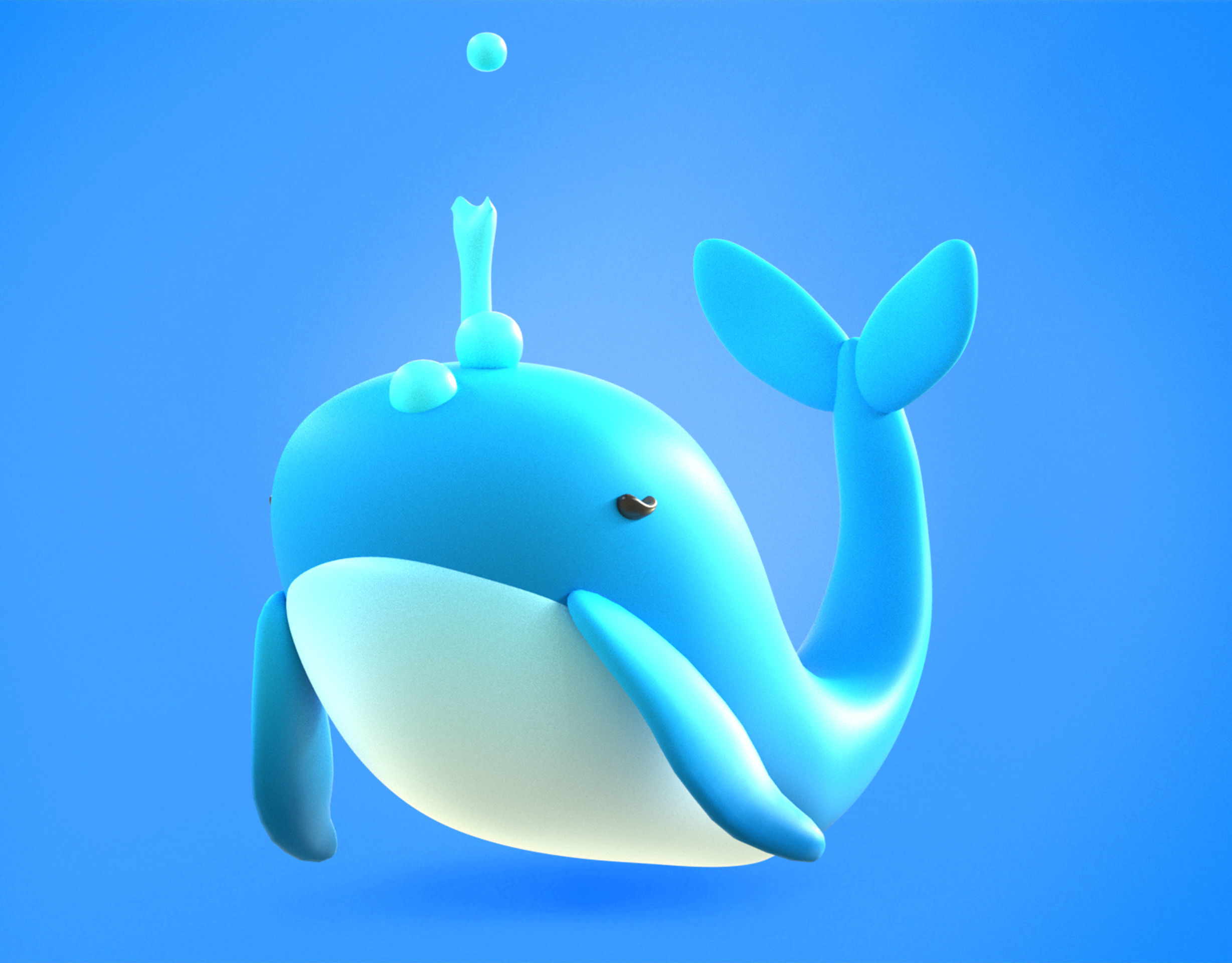 Whale Emoji new Animated Low-poly 3D model_4