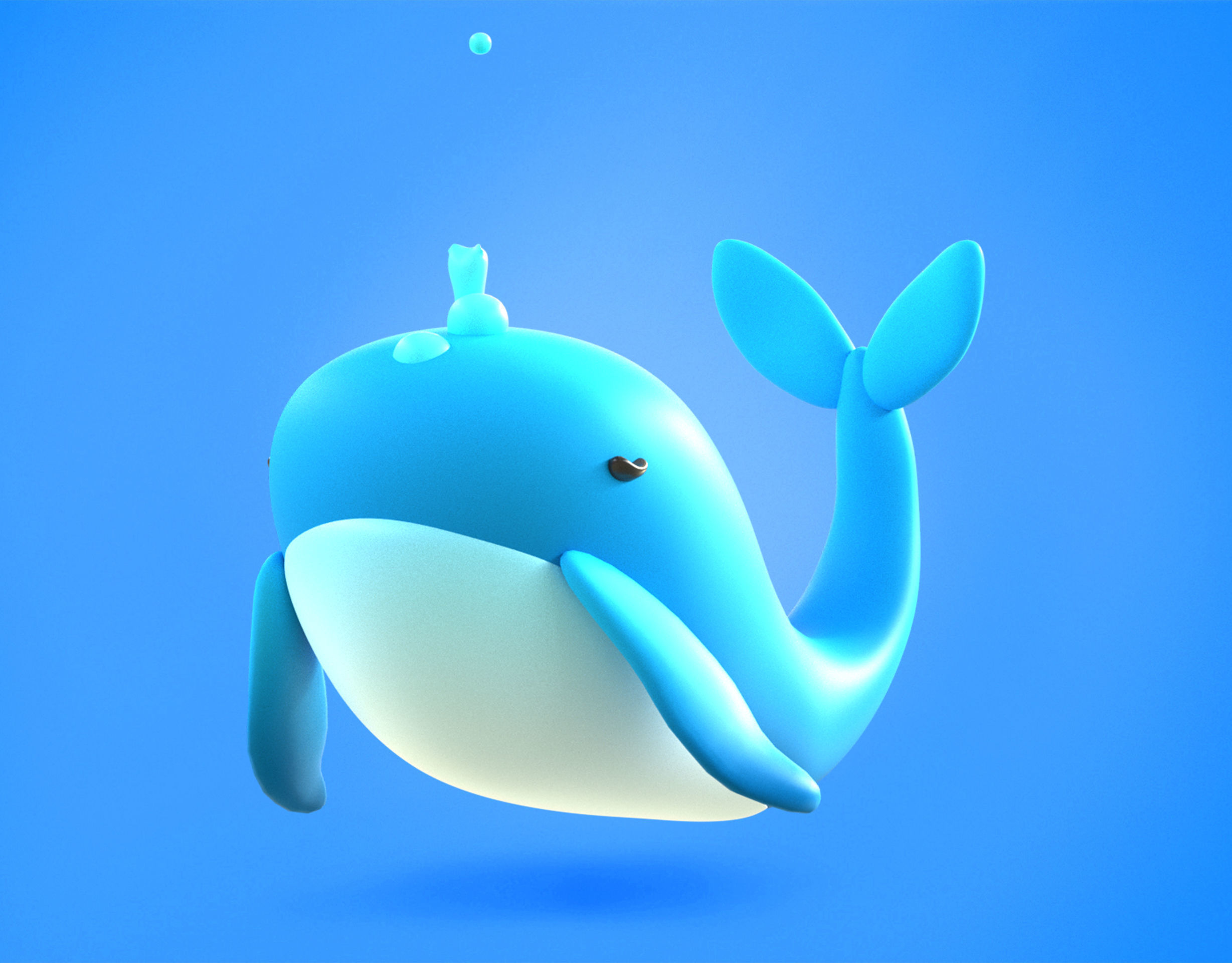 Whale Emoji new Animated Low-poly 3D model_3