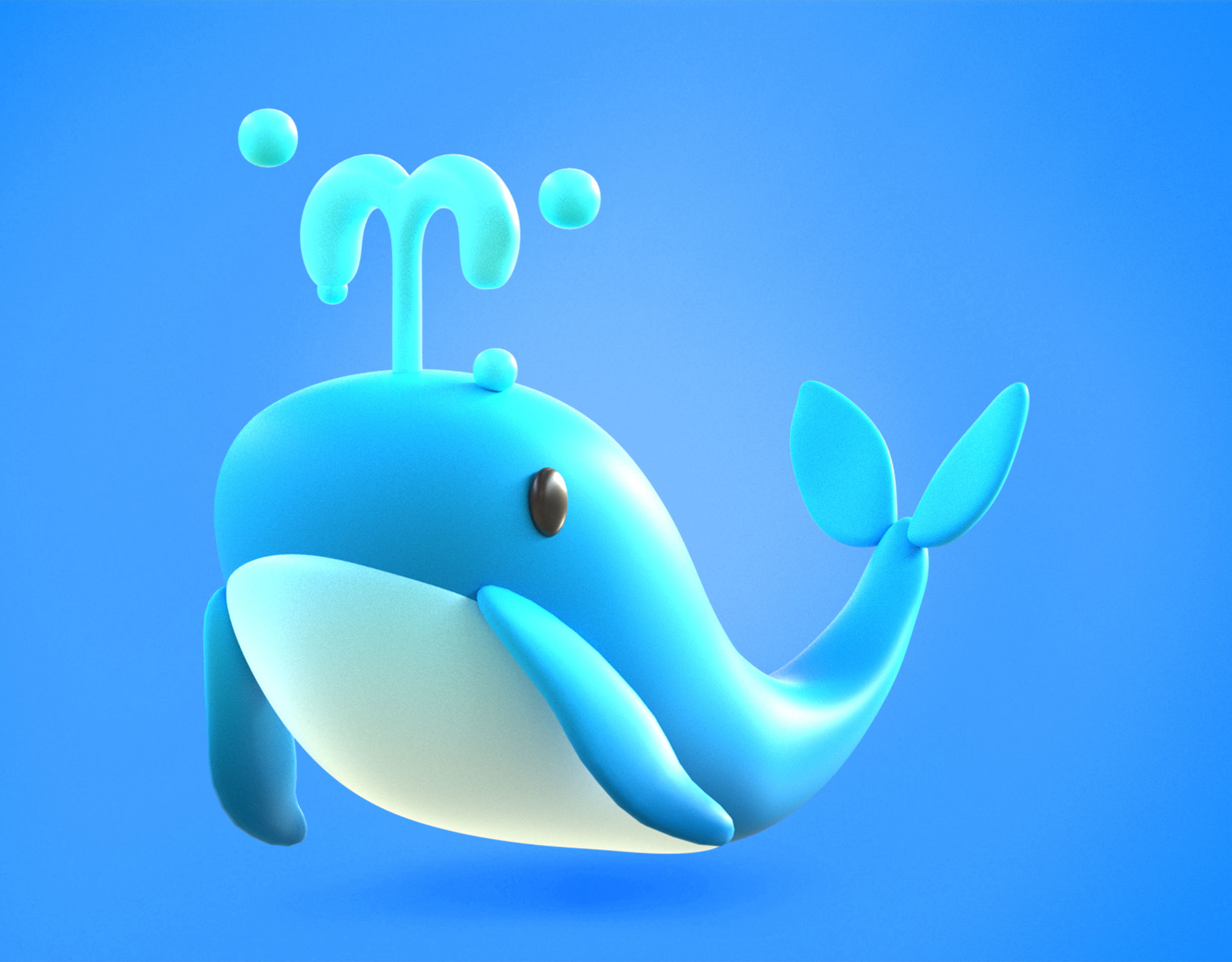 Whale Emoji new Animated Low-poly 3D model_7