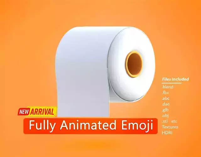 Toilet Paper Roll Emoji new Animated