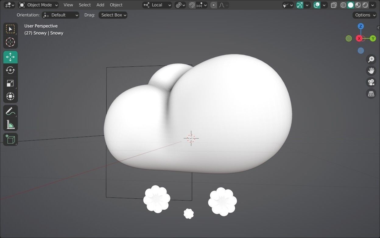 Snowy Emoji new Animated Low-poly 3D model_9