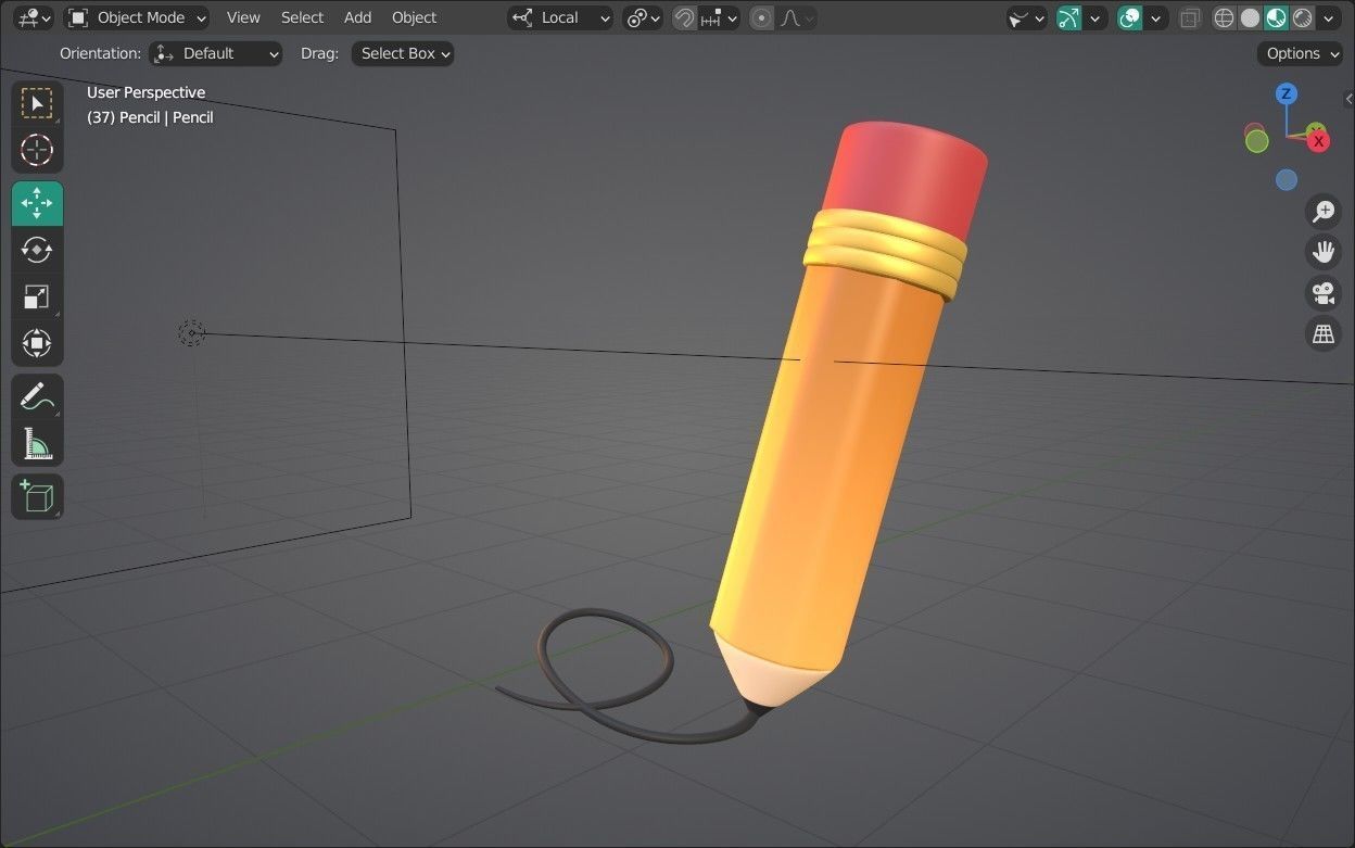 Pencil Emoji new Animated Low-poly 3D model_14