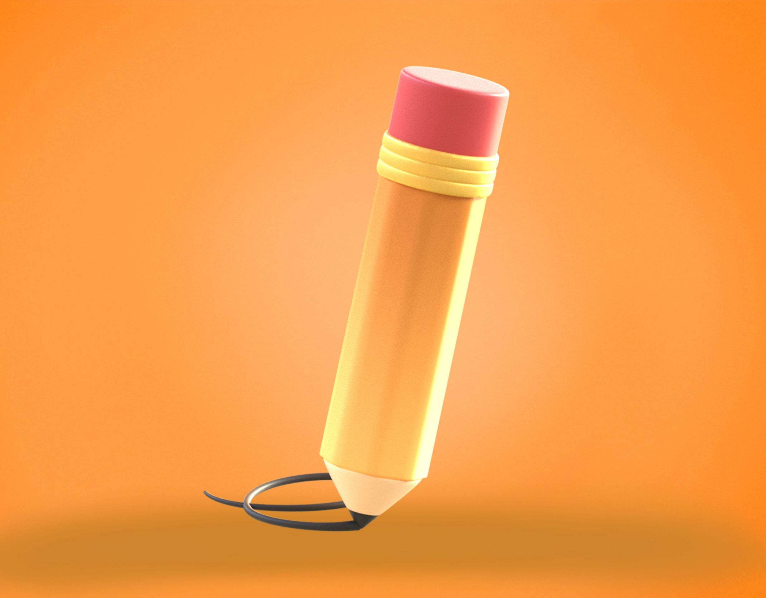 Pencil Emoji new Animated Low-poly 3D model_8