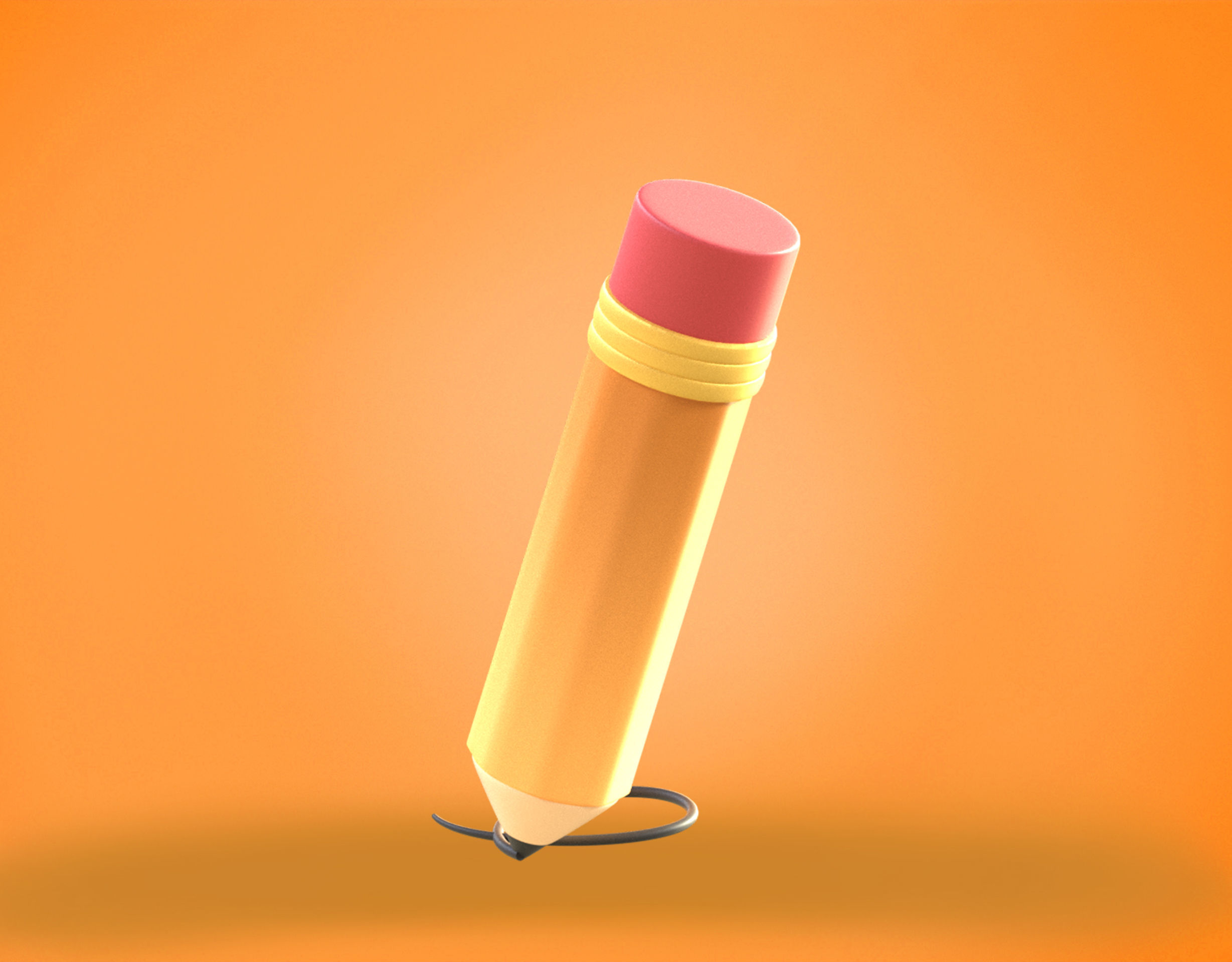 Pencil Emoji new Animated Low-poly 3D model_7