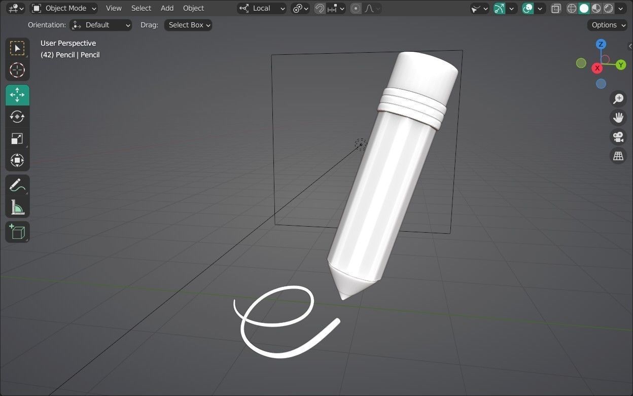 Pencil Emoji new Animated Low-poly 3D model_16