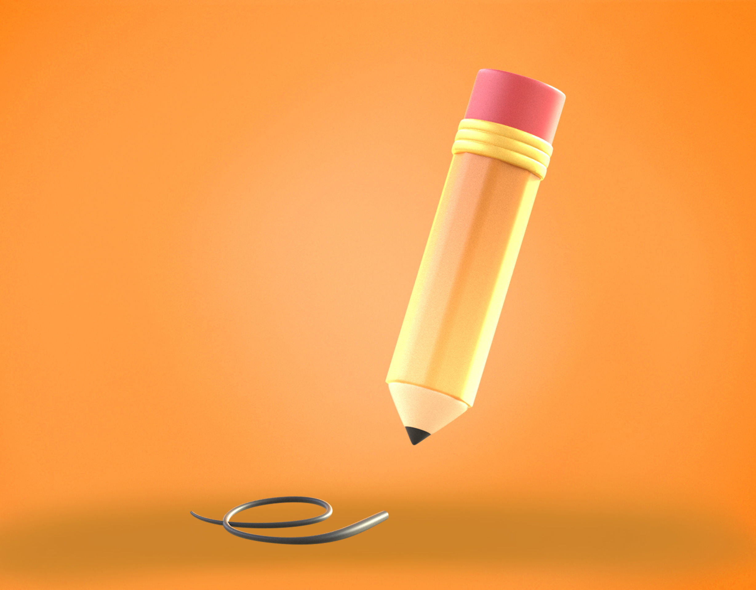 Pencil Emoji new Animated Low-poly 3D model_11