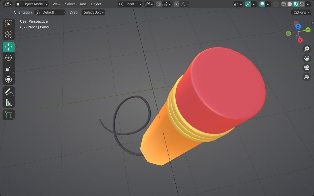 Pencil Emoji new Animated Low-poly 3D model_15