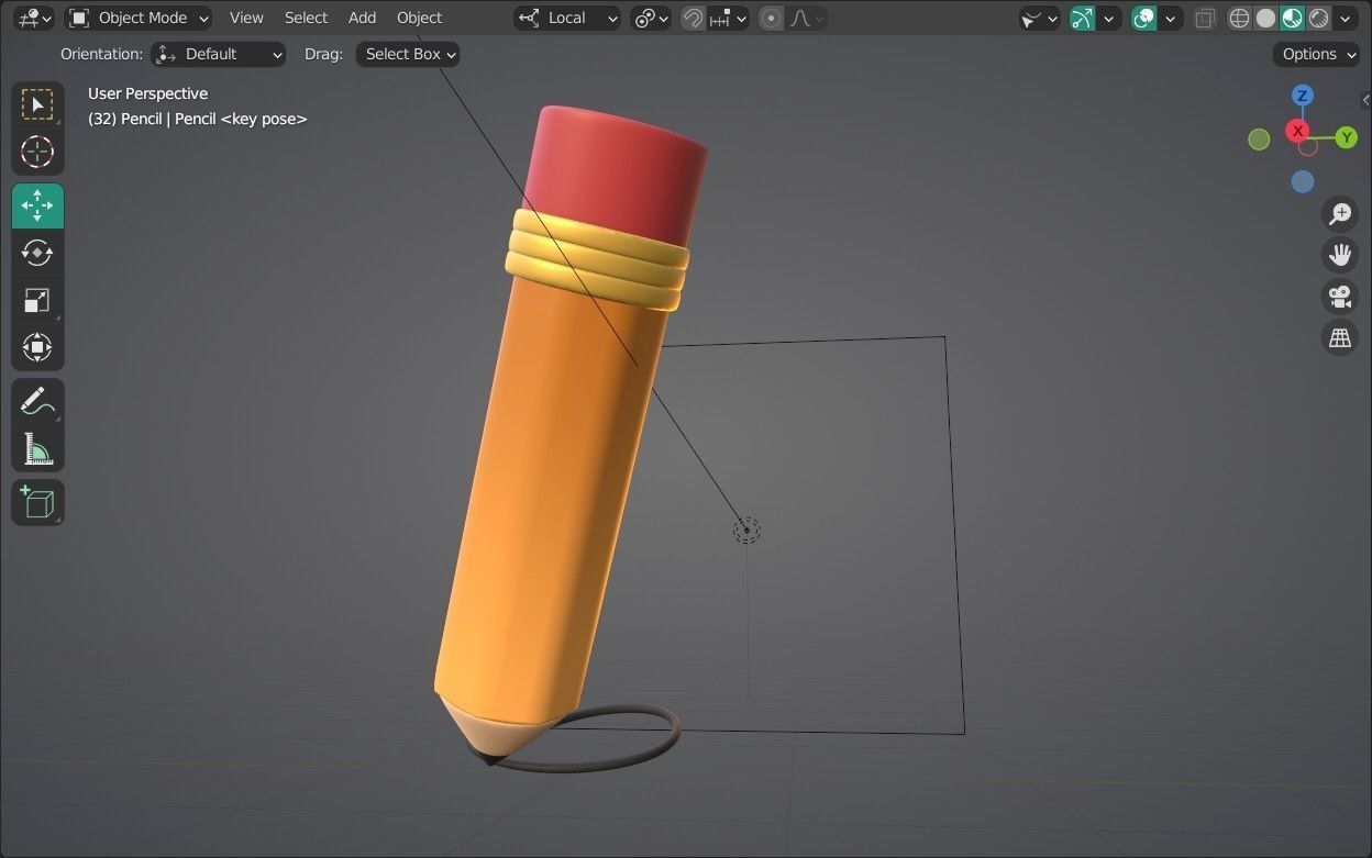 Pencil Emoji new Animated Low-poly 3D model_13
