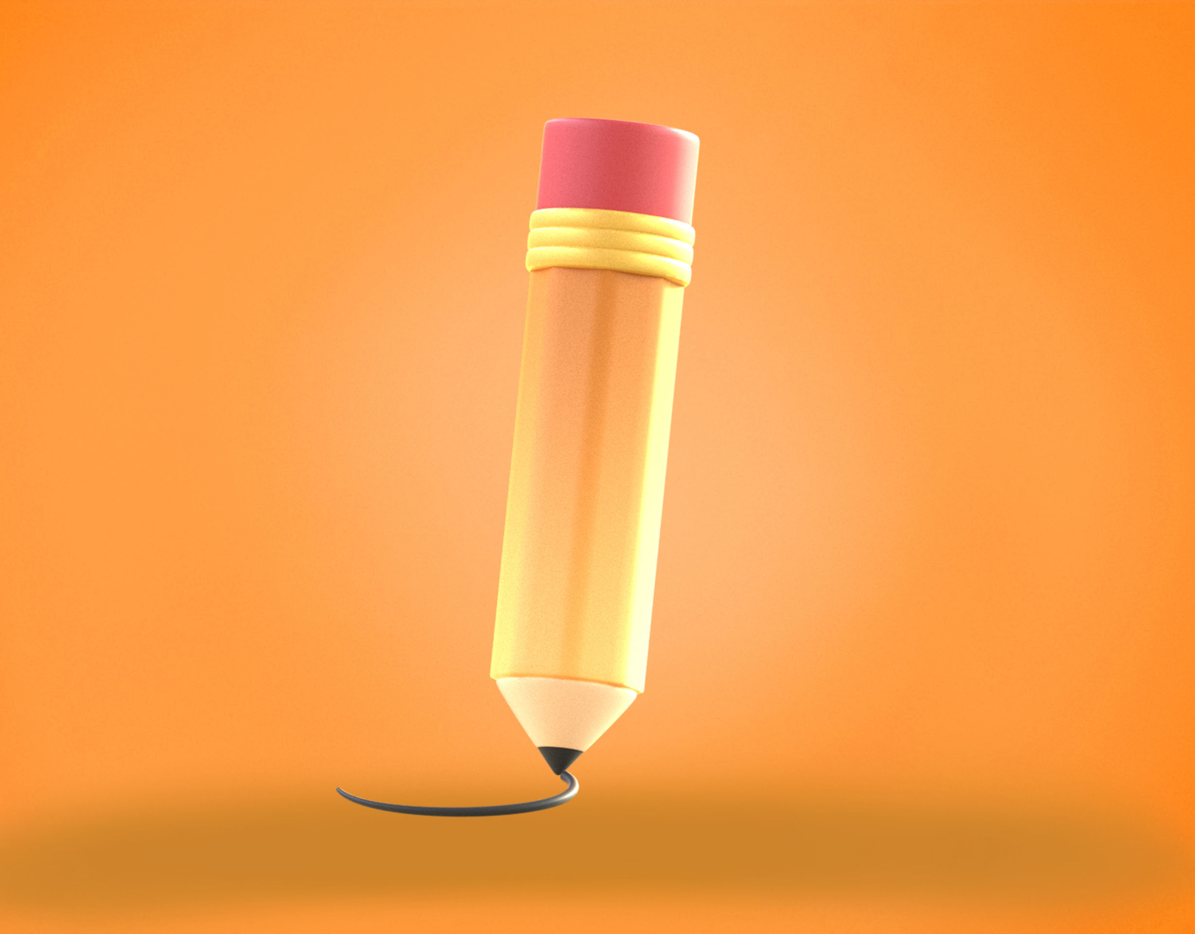 Pencil Emoji new Animated Low-poly 3D model_5
