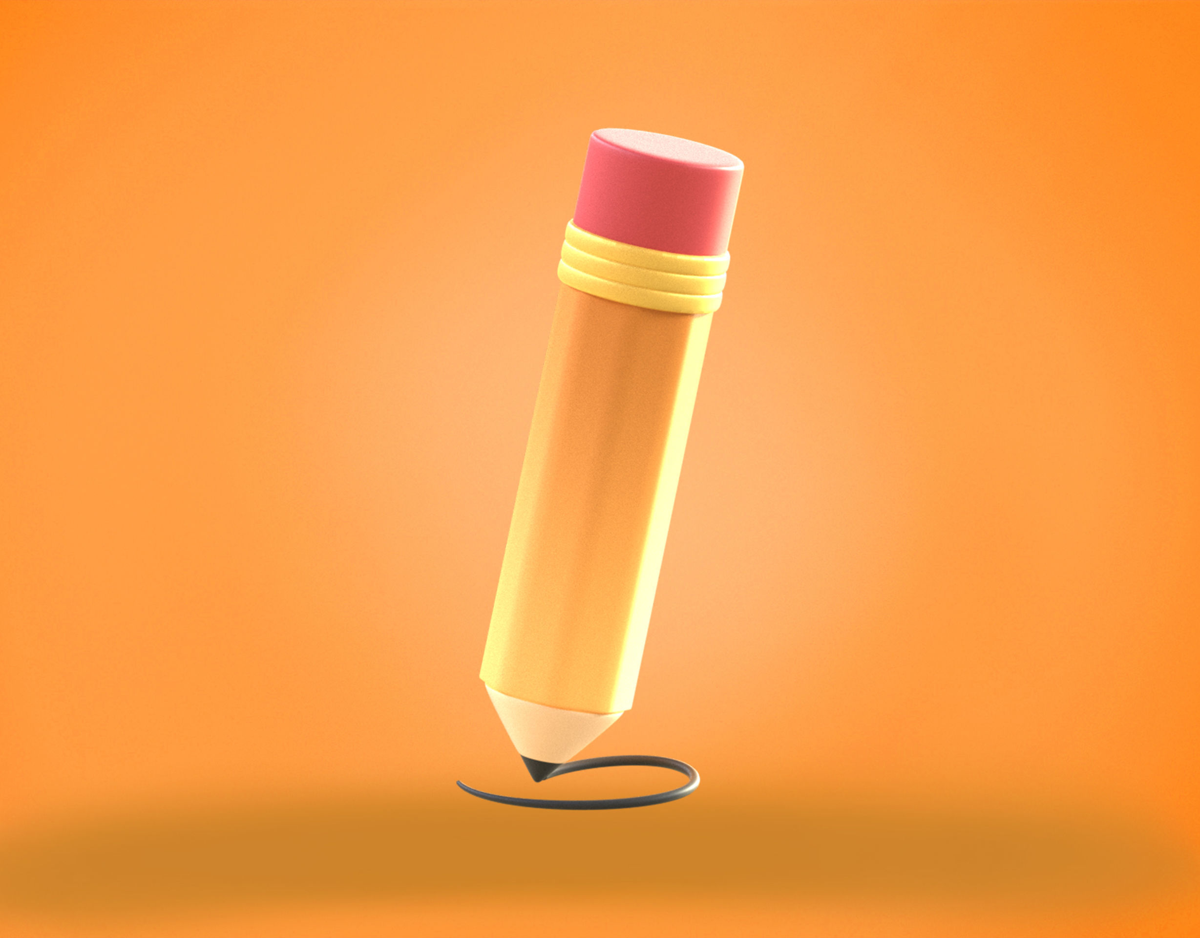 Pencil Emoji new Animated Low-poly 3D model_6