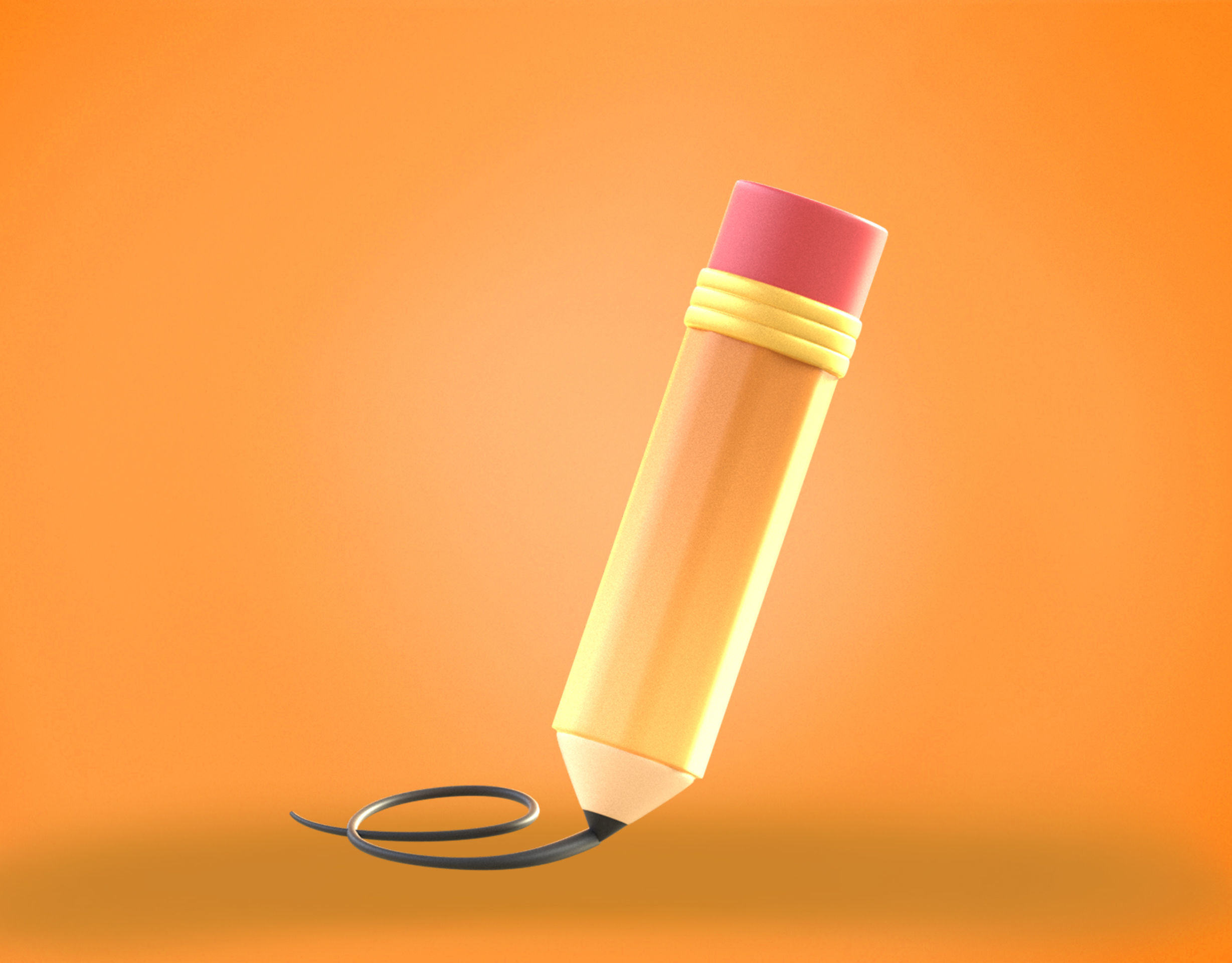 Pencil Emoji new Animated Low-poly 3D model_10