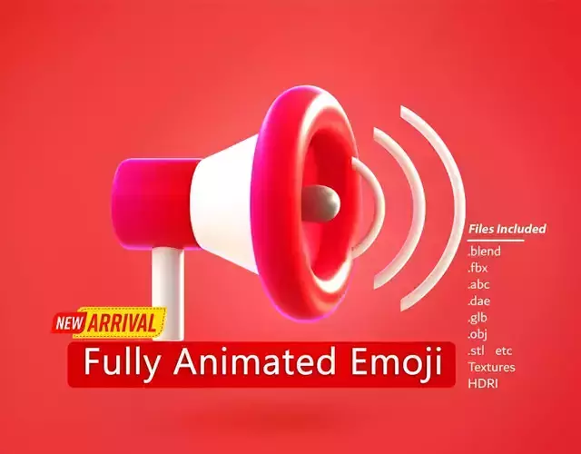 Megaphone Emoji new Animated
