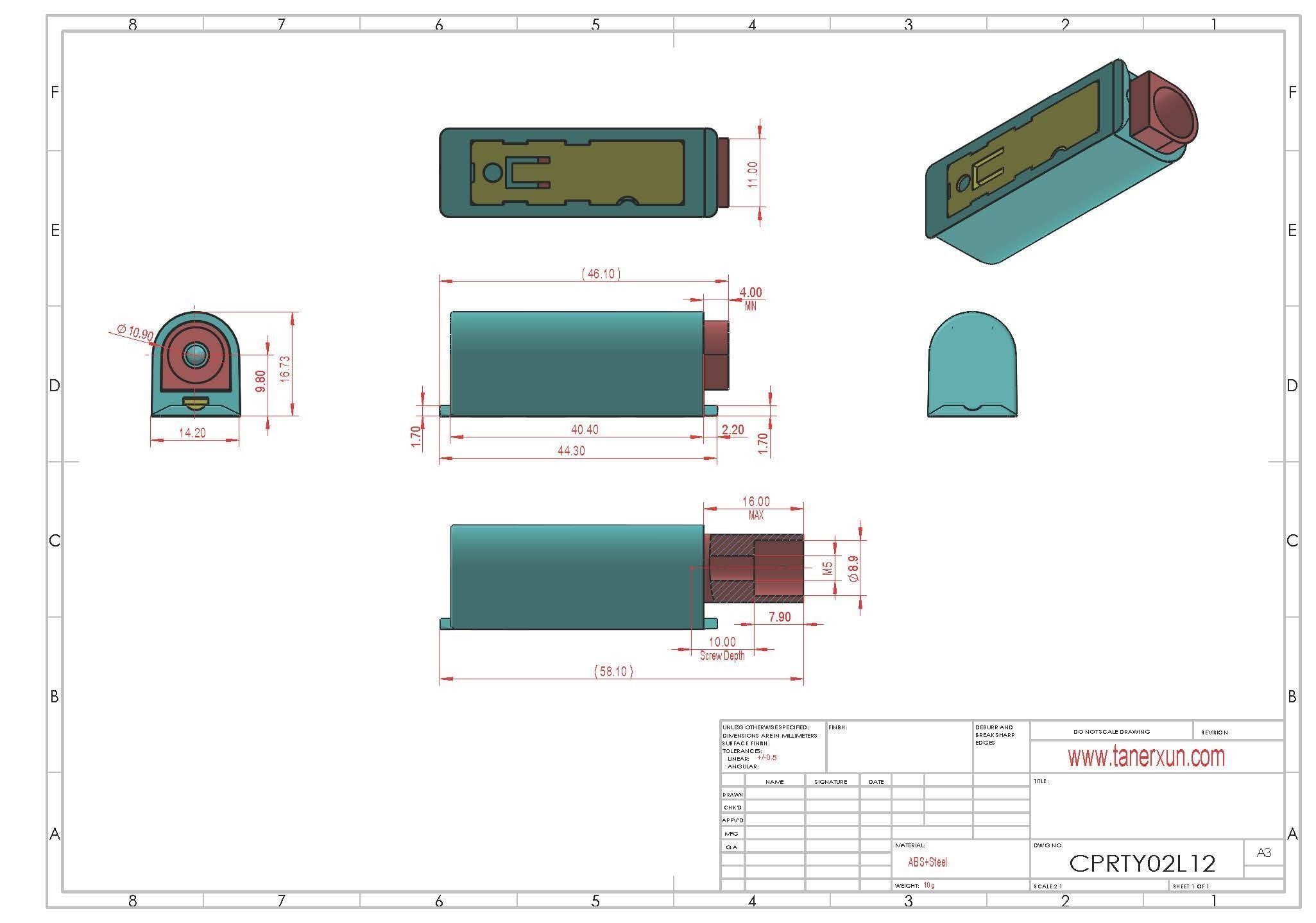 CPRTY02L12 PUSH TO RELEASE MECHANISM KIT Free 3D print model_10