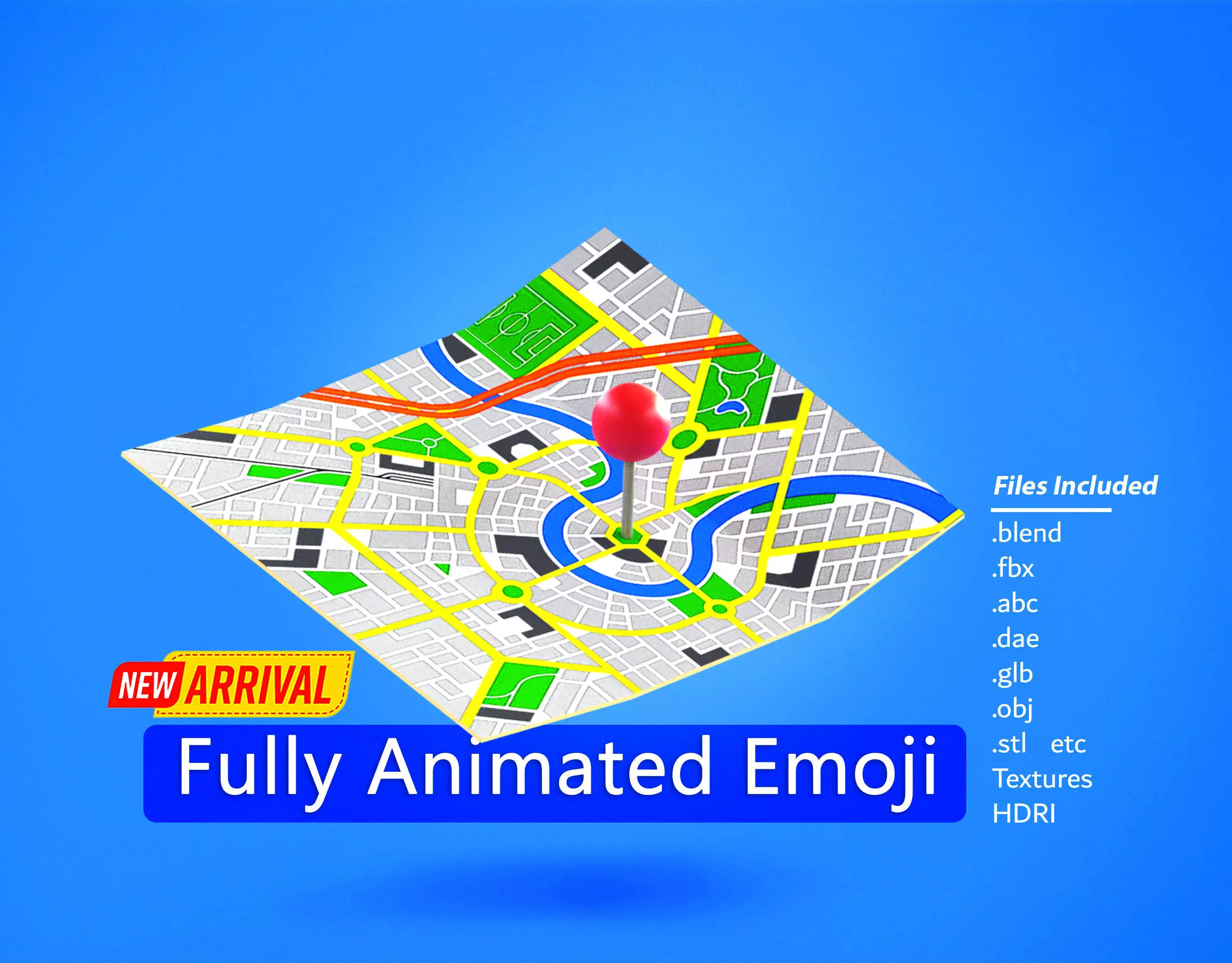 Map Emoji new Animated Low-poly 3D model