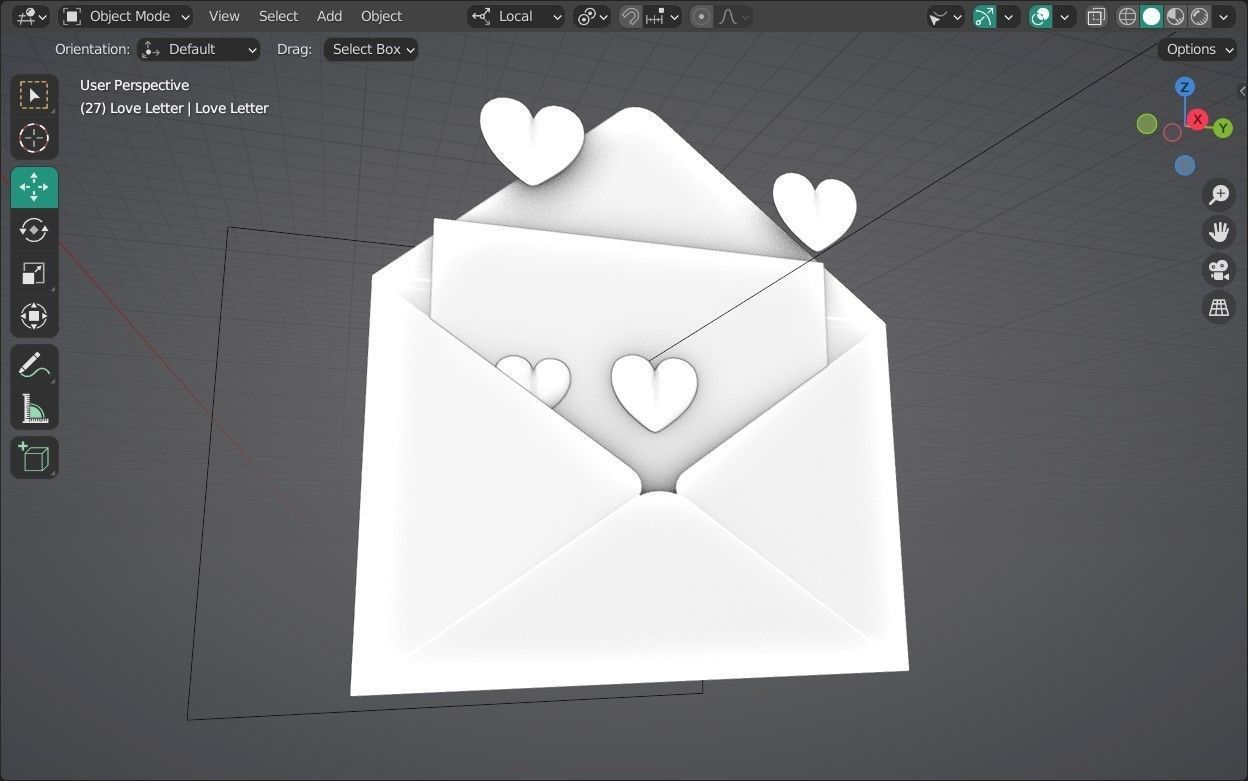 Love Letter Emoji new Animated Low-poly 3D model_14
