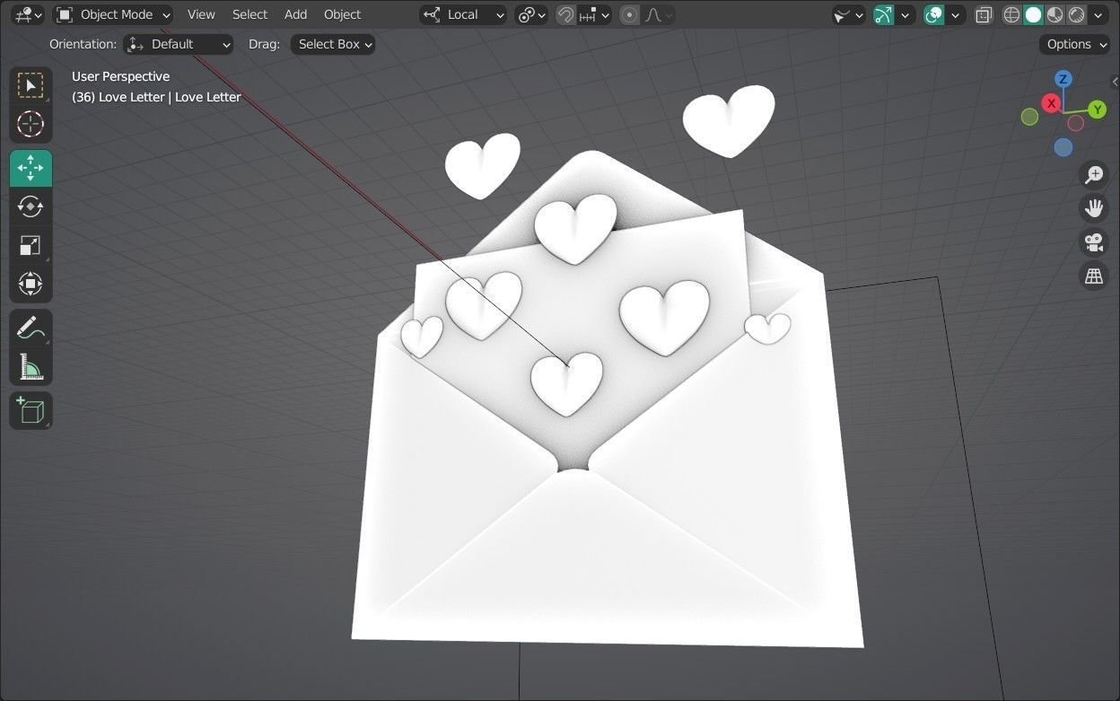 Love Letter Emoji new Animated Low-poly 3D model_15