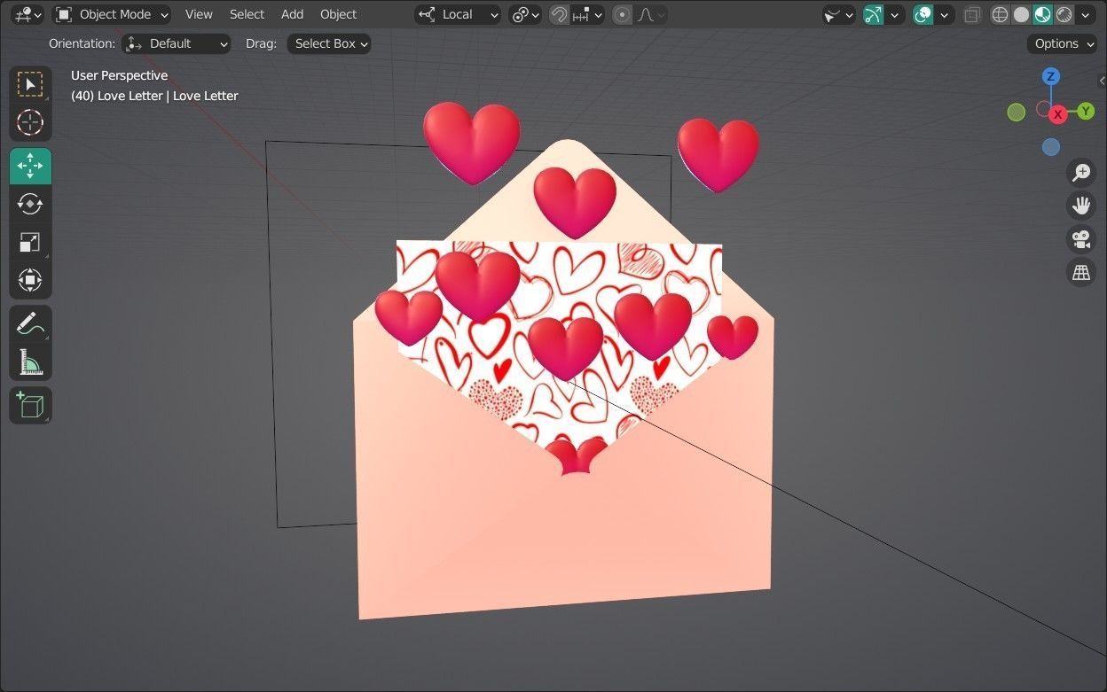 Love Letter Emoji new Animated Low-poly 3D model_12