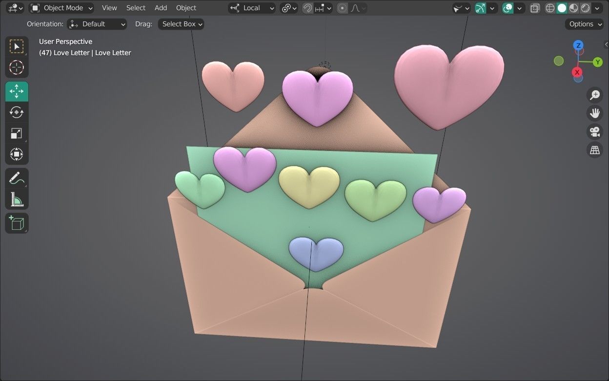 Love Letter Emoji new Animated Low-poly 3D model_16