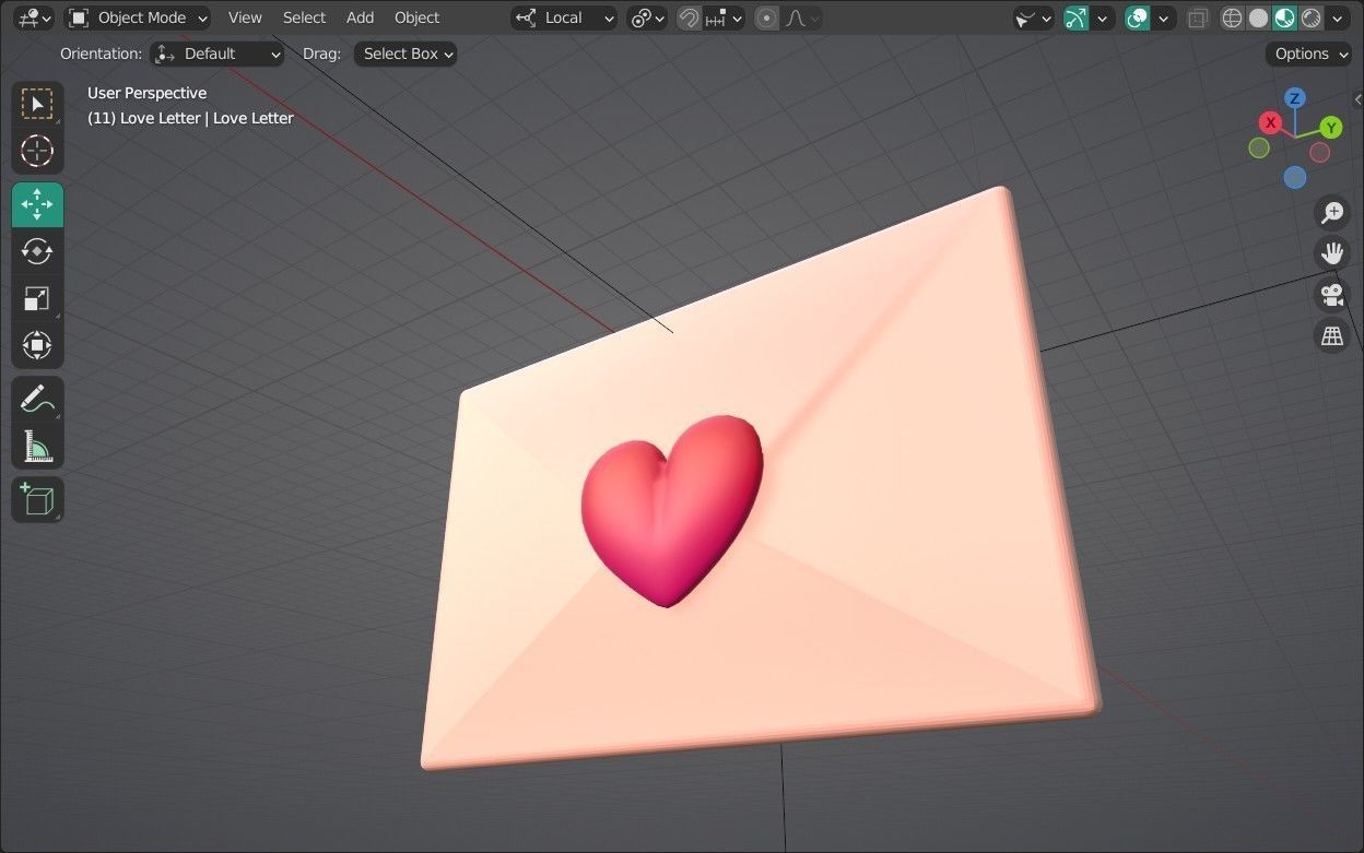 Love Letter Emoji new Animated Low-poly 3D model_13