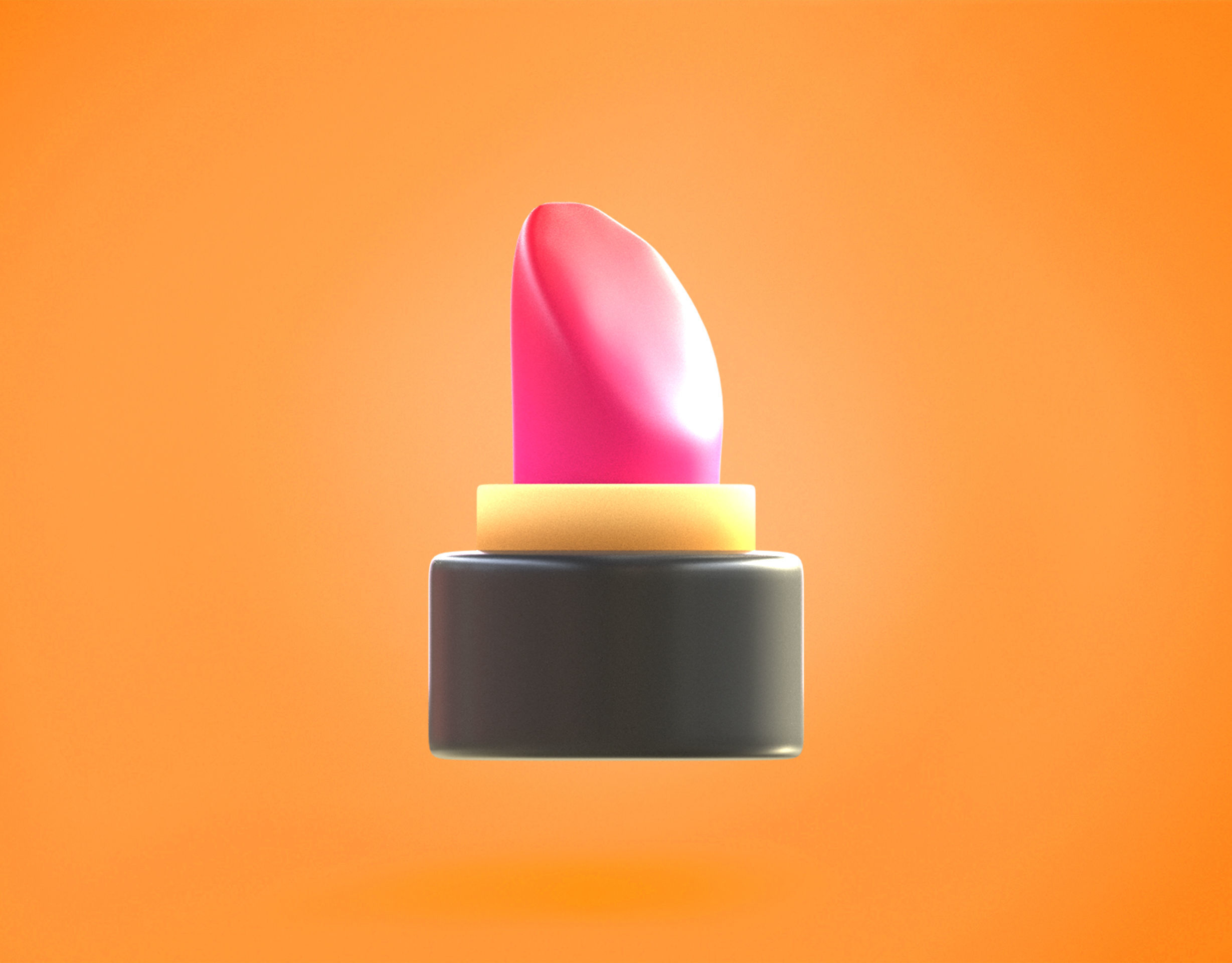 Lipstick Emoji new Animated Low-poly 3D model_2