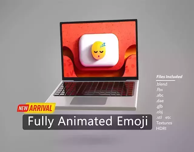 Laptop Emoji new Animated 3D model