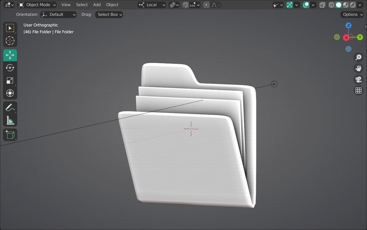 File Folder Emoji new Animated Low-poly 3D model_10