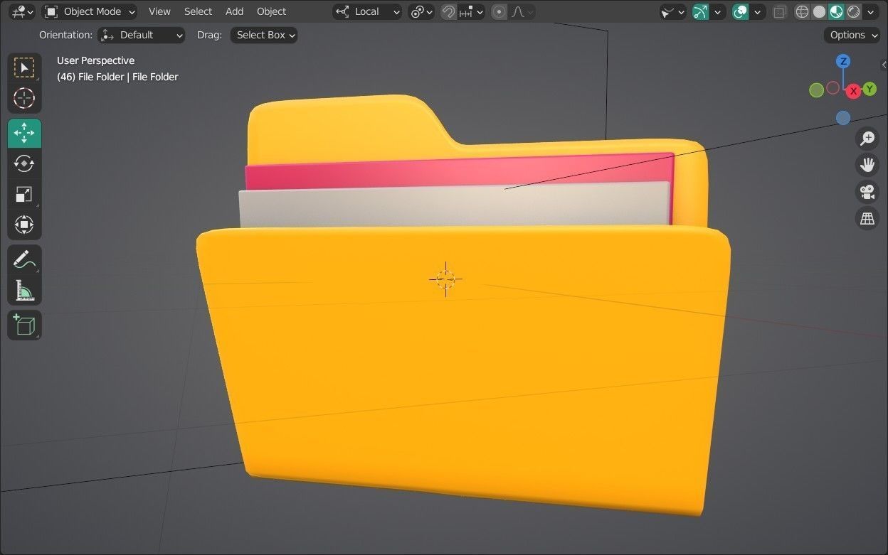 File Folder Emoji new Animated Low-poly 3D model_12