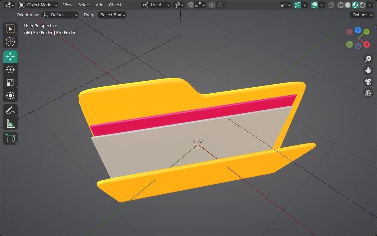 File Folder Emoji new Animated Low-poly 3D model_11