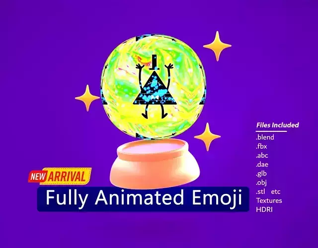 Crystal Ball Emoji new Animated Low-poly 3D model