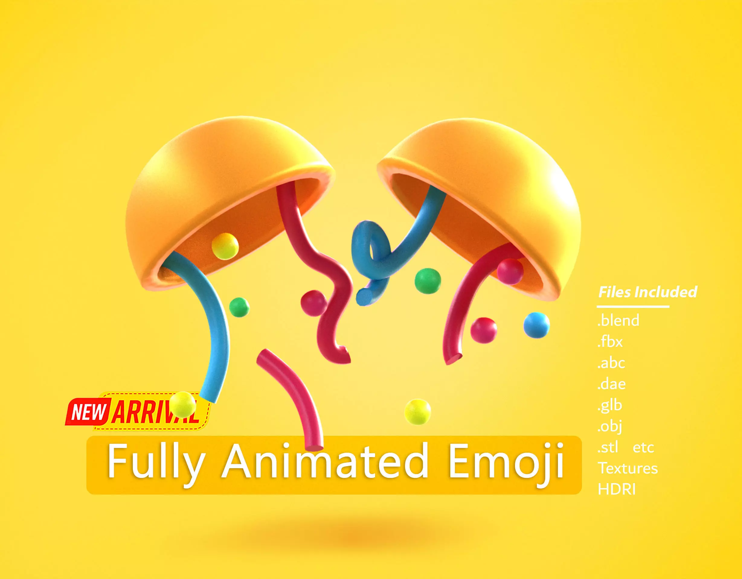 Confetti Emoji new Animated Low-poly 3D model_0