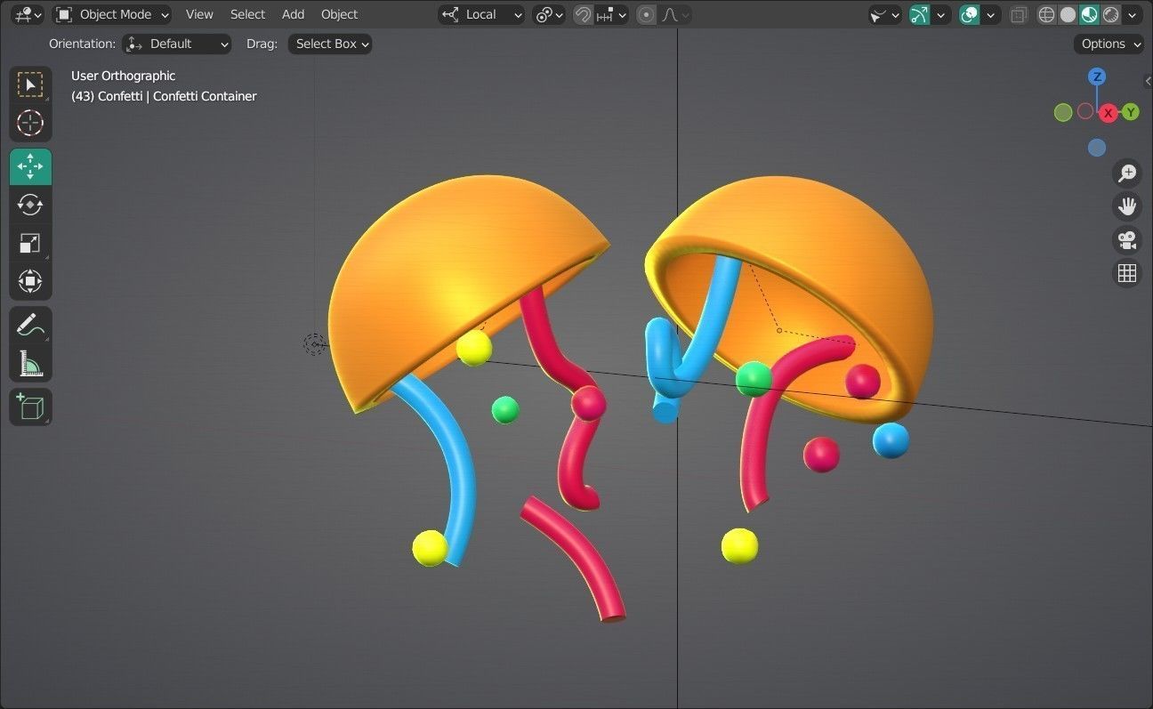 Confetti Emoji new Animated Low-poly 3D model_17