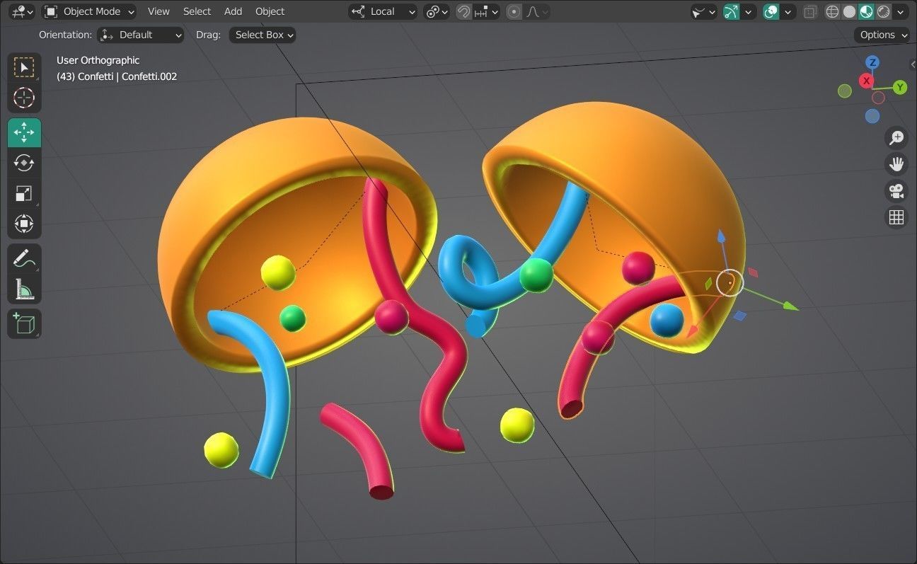 Confetti Emoji new Animated Low-poly 3D model_9