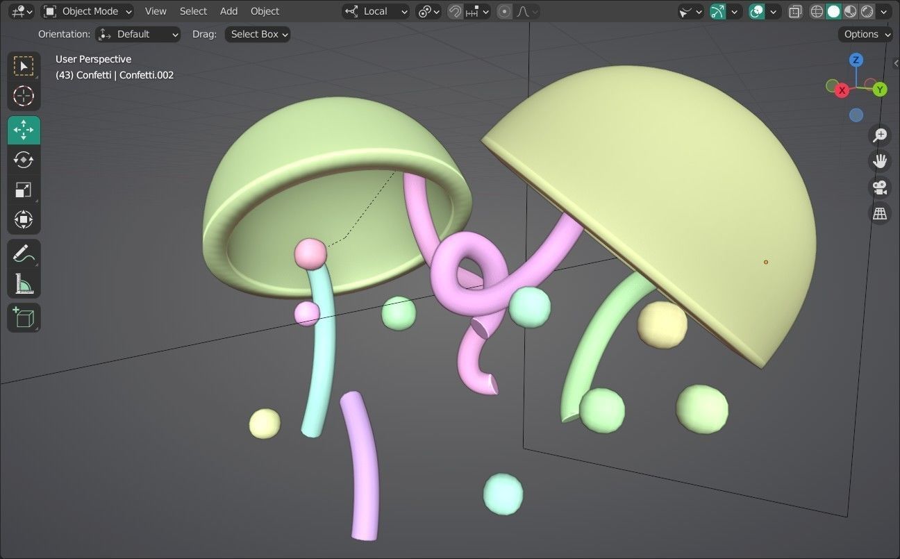 Confetti Emoji new Animated Low-poly 3D model_13